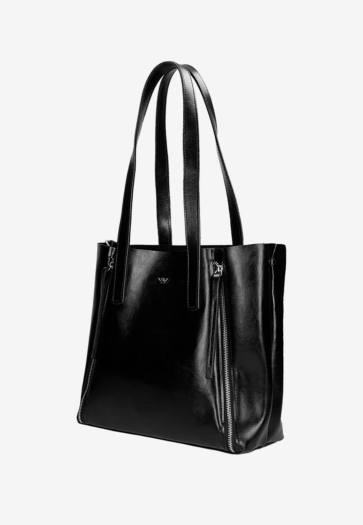 Skórzana bordowa shopperka damska