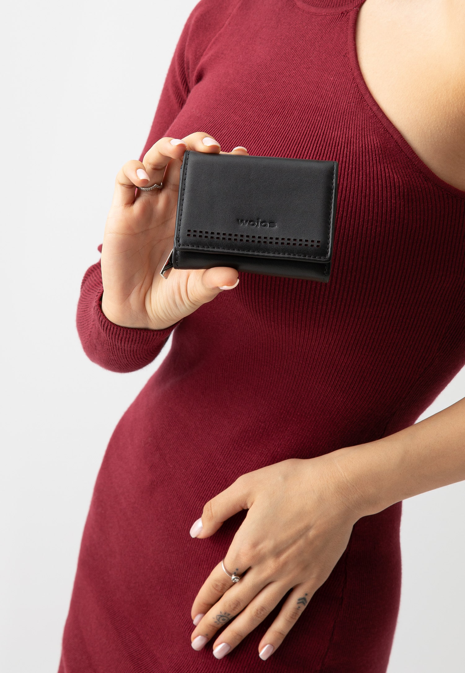 Portfel czerwony skórzany z ochroną RFID