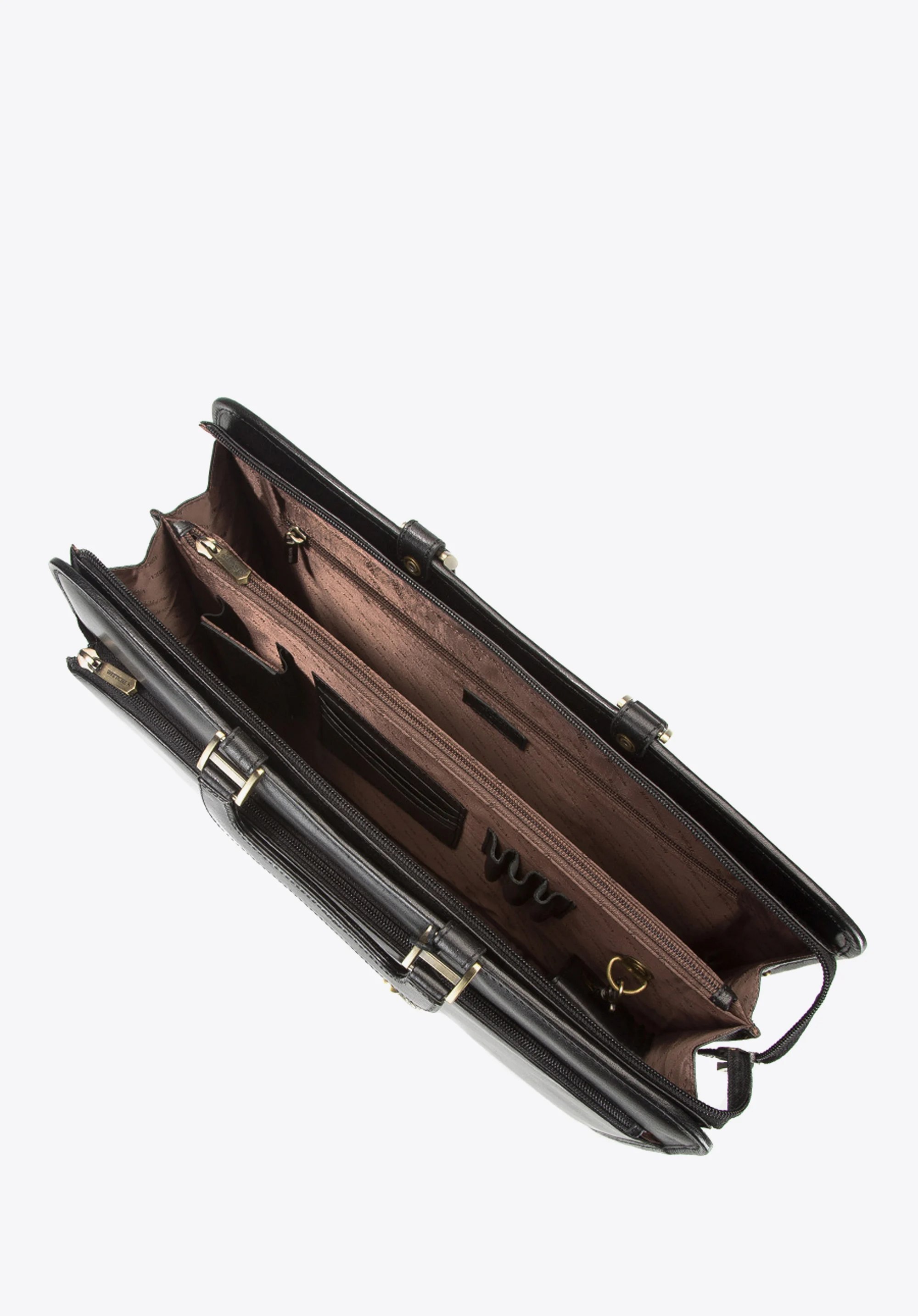 Teczka skórzana z kieszenią na suwak