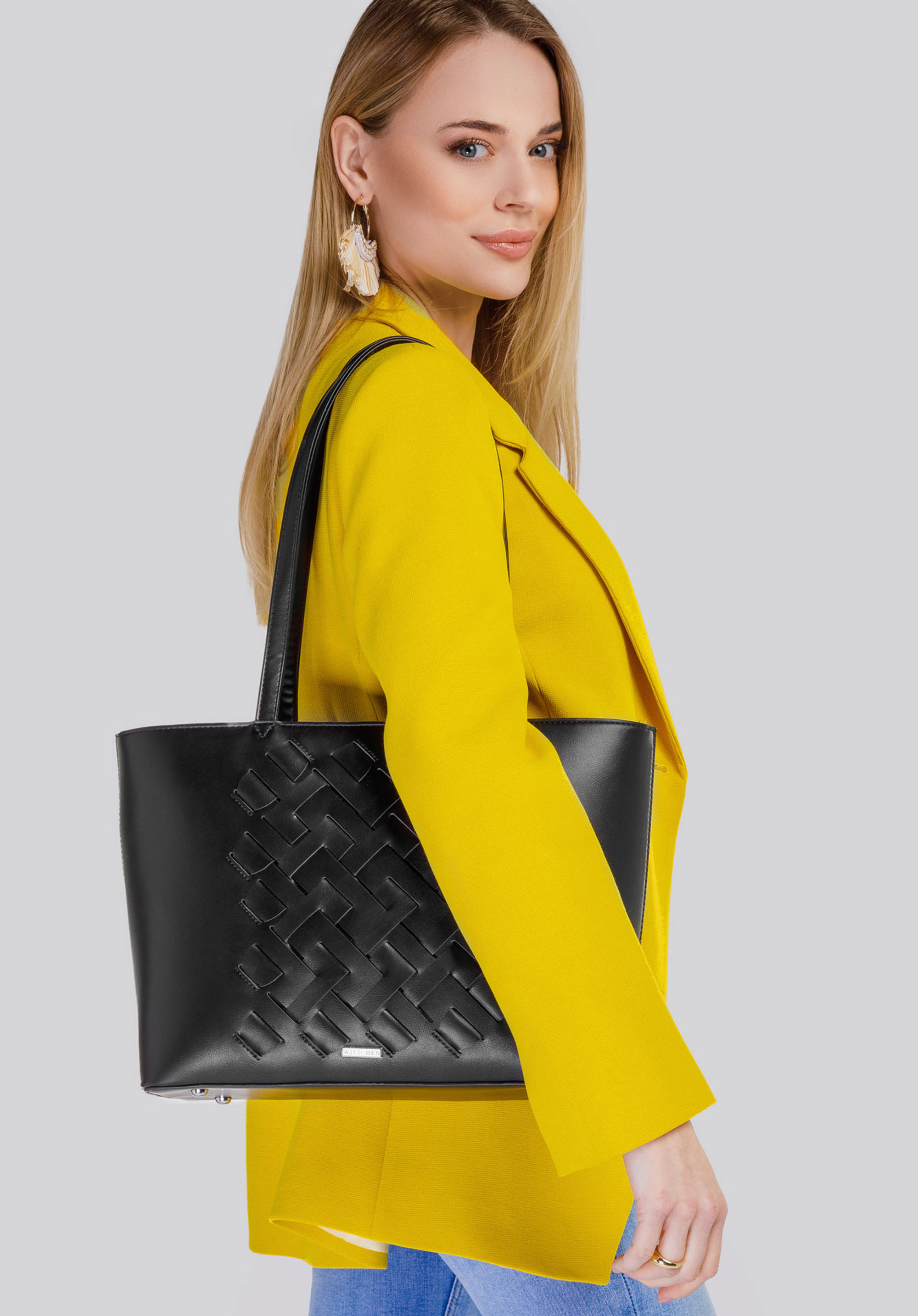 Torebka shopperka z plecionką