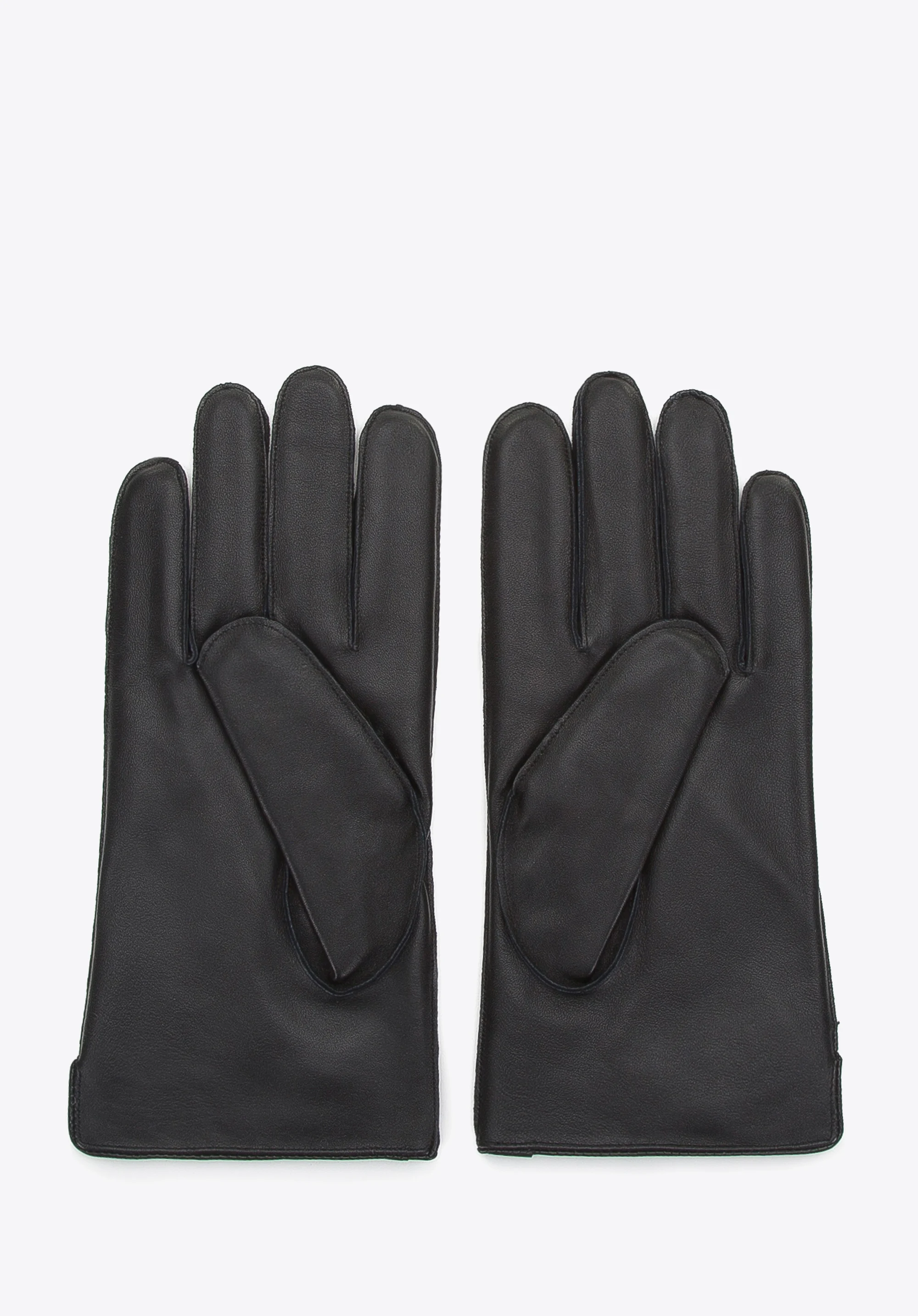 Męskie rękawiczki skórzane z marszczeniami