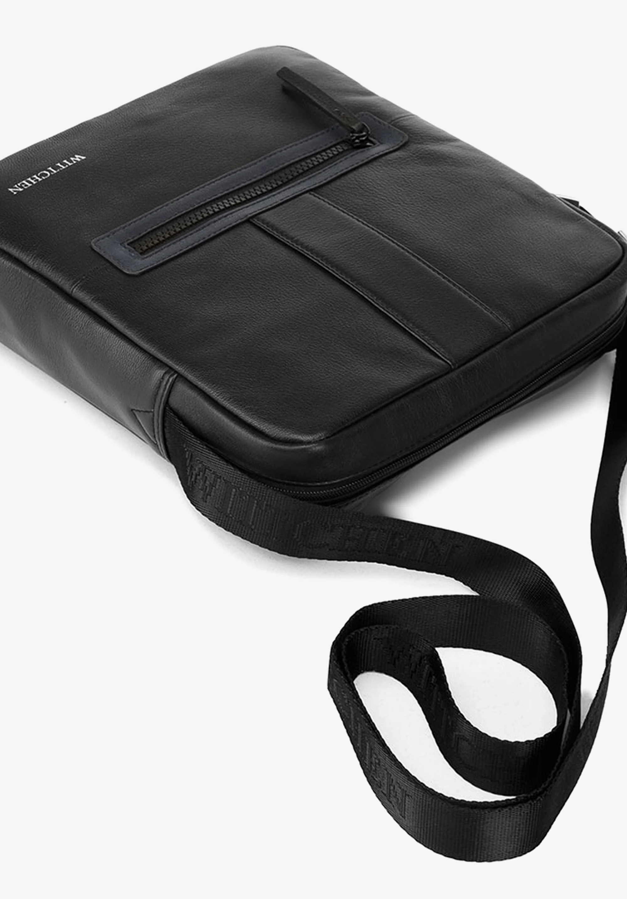 Męska listonoszka skórzana stębnowana średnia