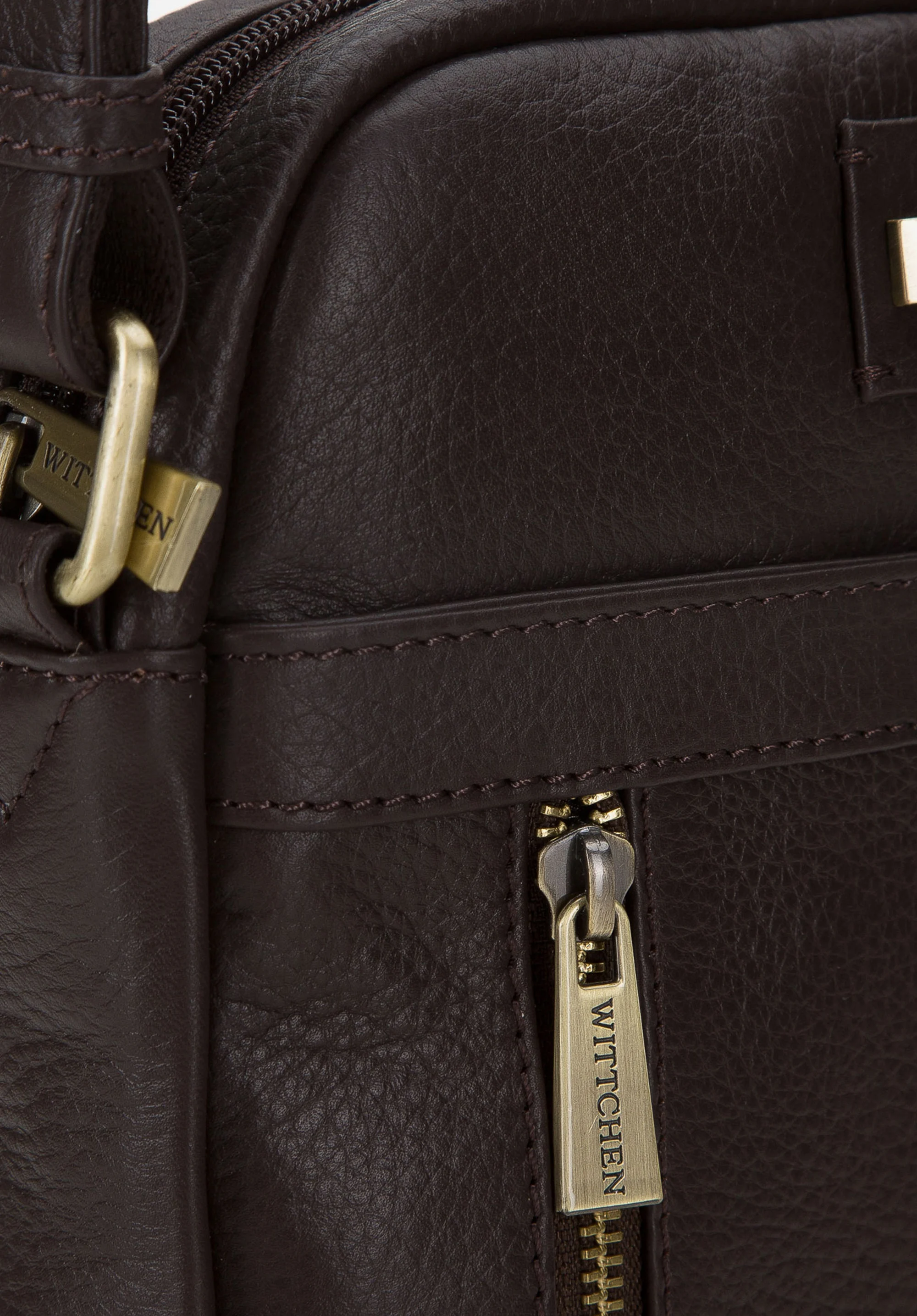 Męska listonoszka skórzana z pionowym suwakiem