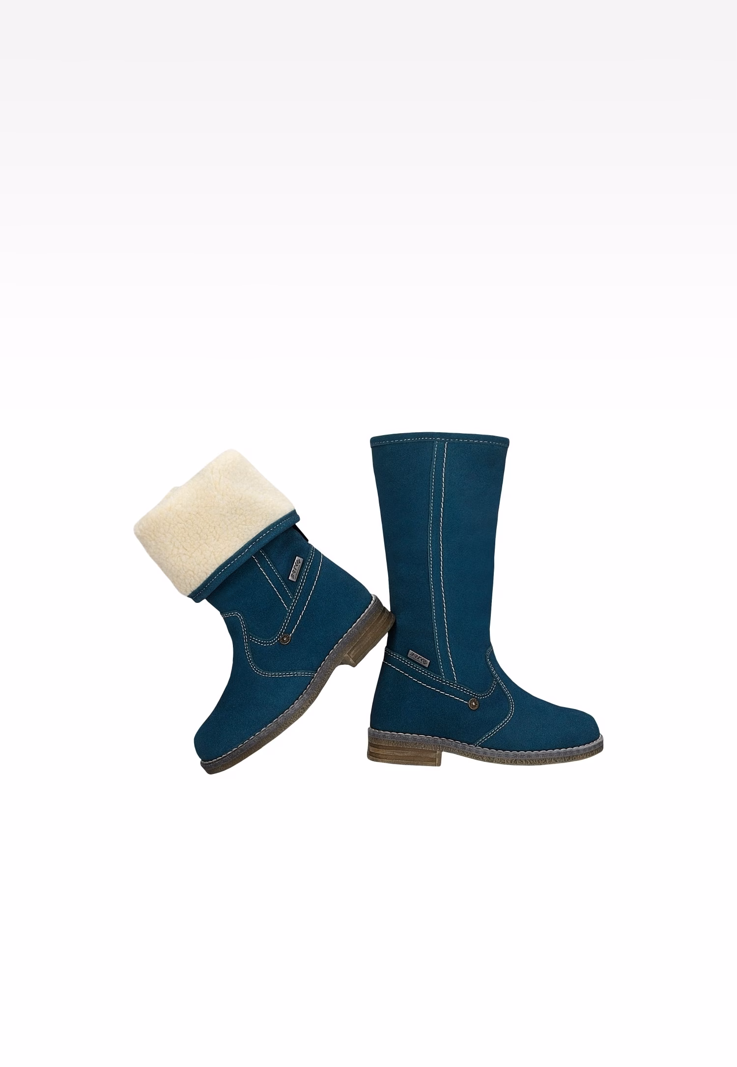 Kozaki BARTEK W-54735/0UJ w morskim odcieniu z kożuchem