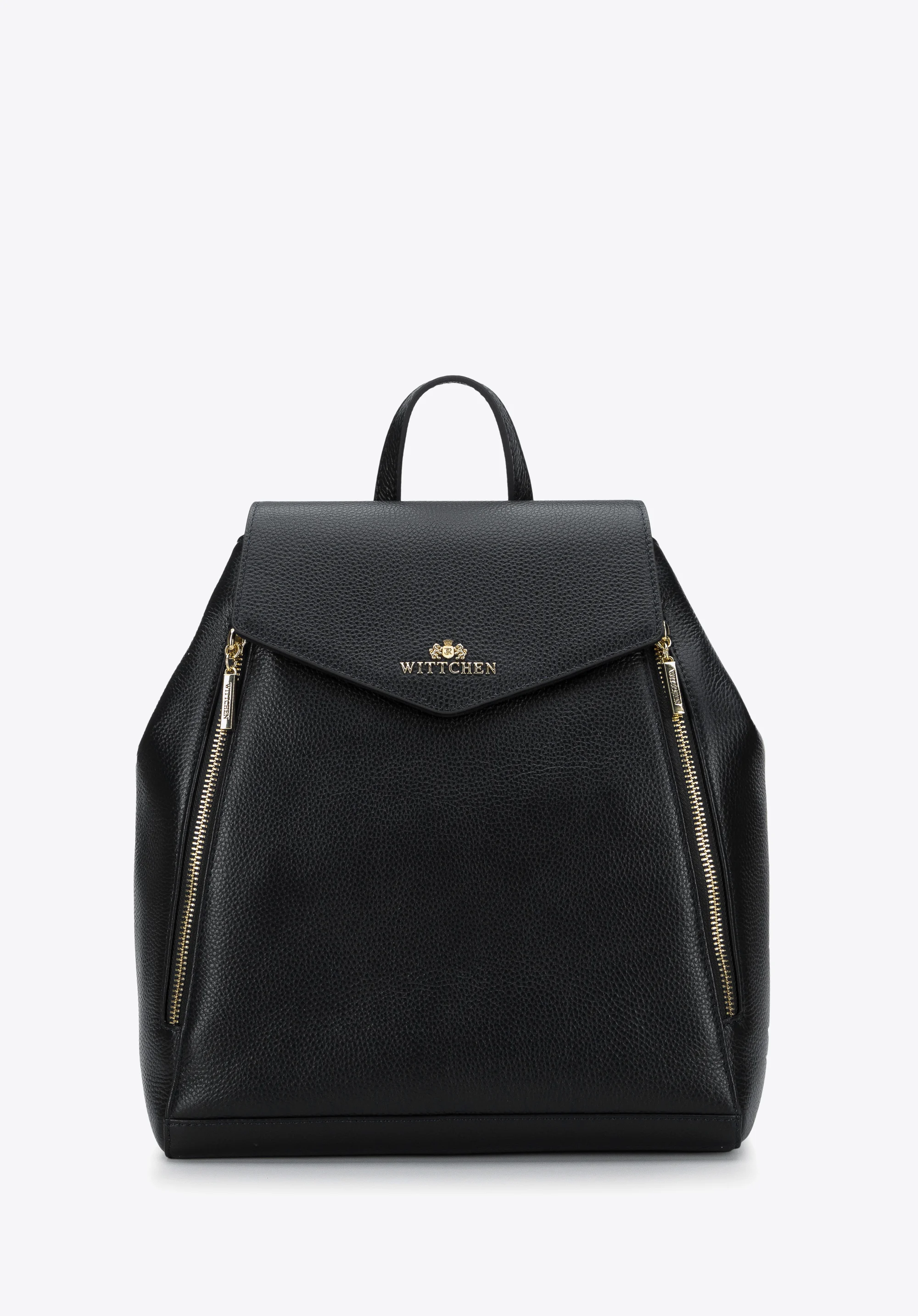 Damski plecak skórzany z pionowymi suwakami