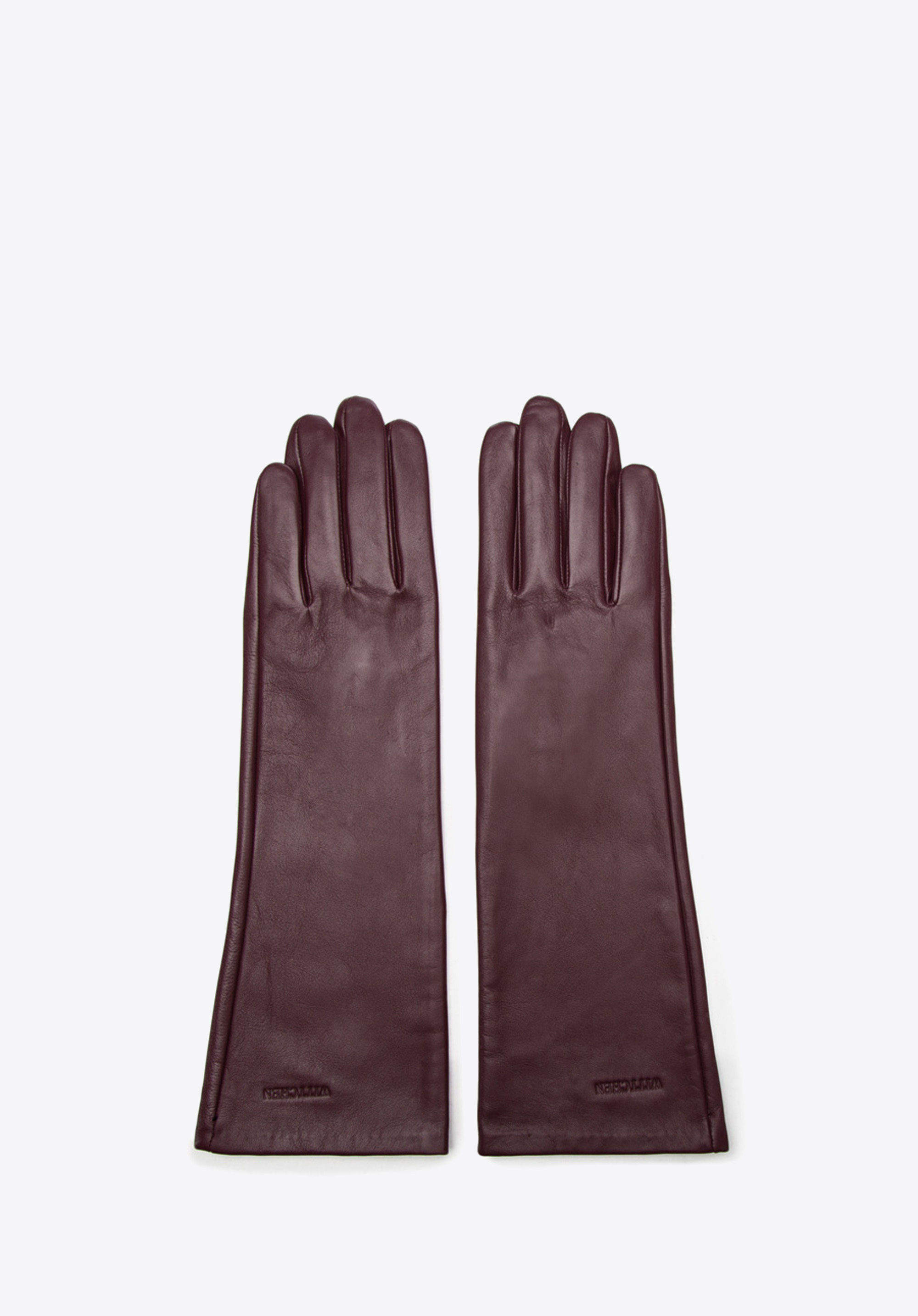 Damskie rękawiczki skórzane długie