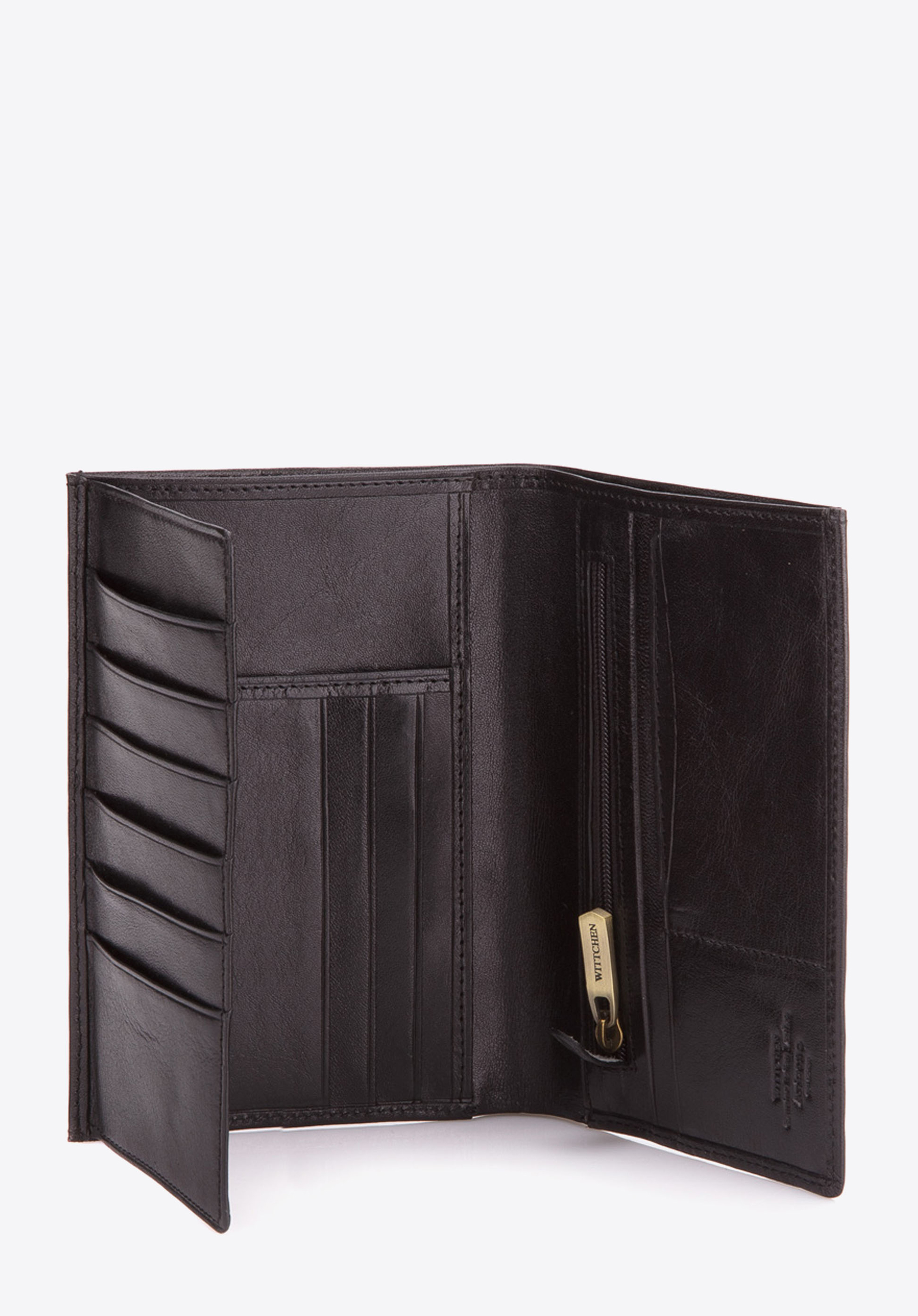 Męski portfel z połyskliwej skóry