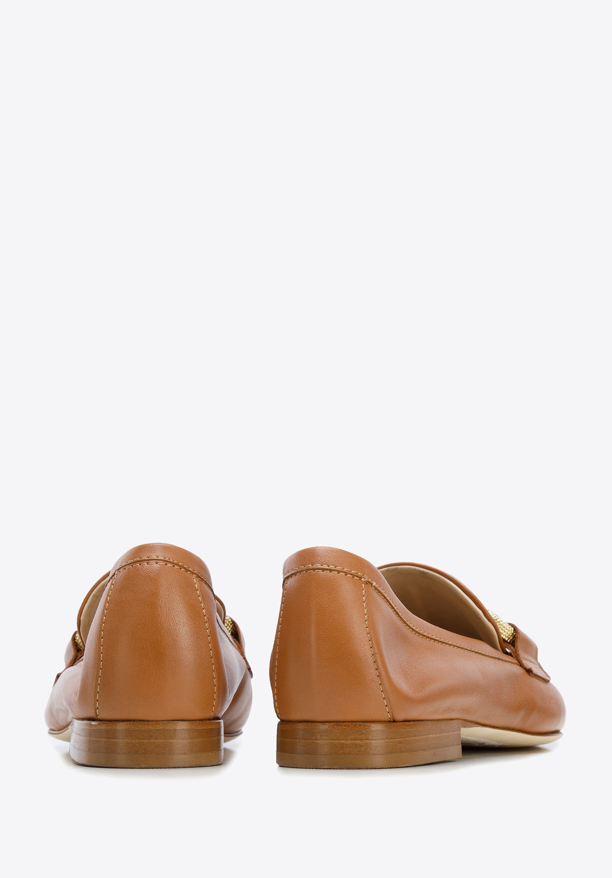 Damskie mokasyny z miękkiej skóry z klamrą