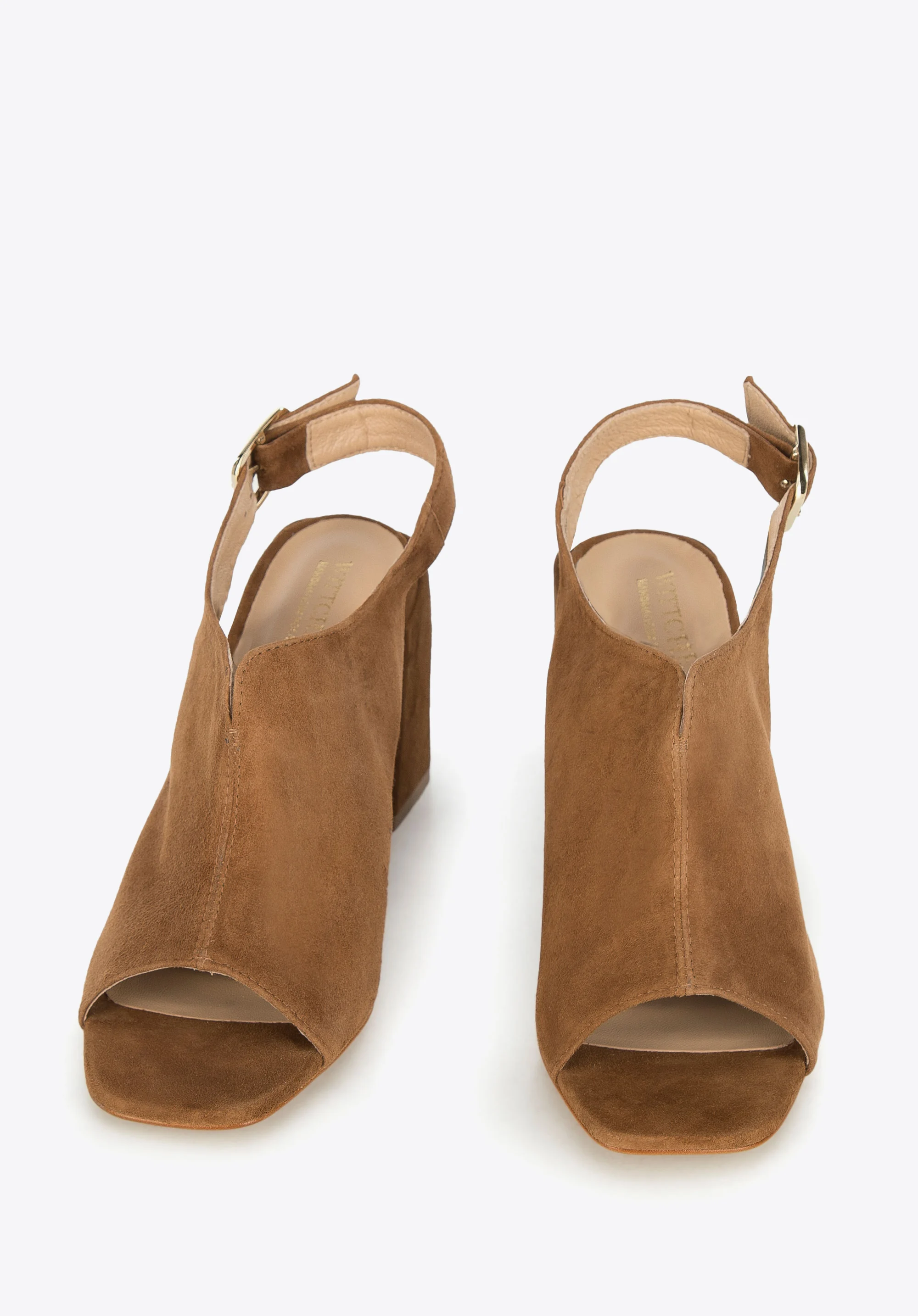 Damskie sandały zamszowe zabudowane