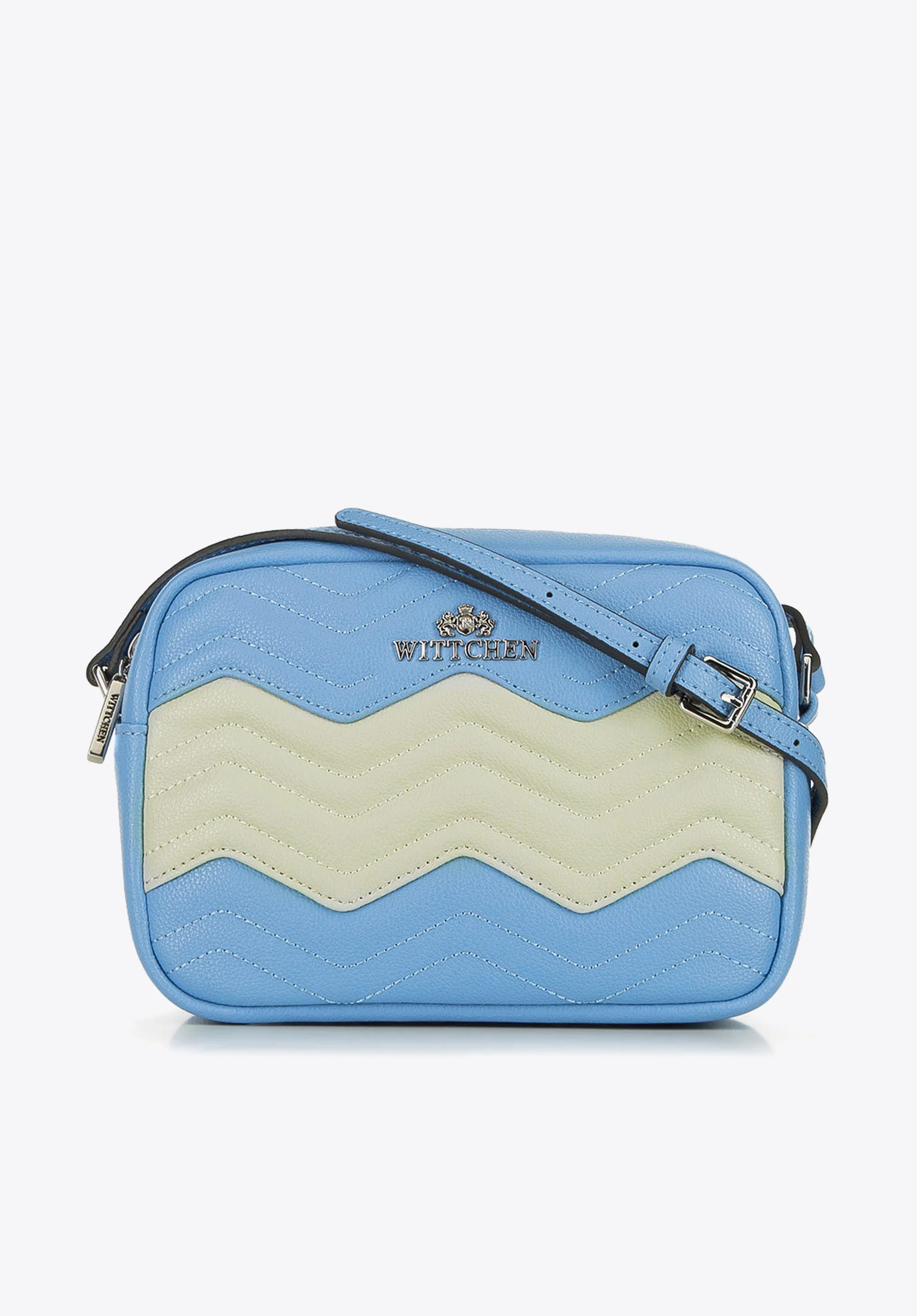 Damska listonoszka skórzana w zygzaki