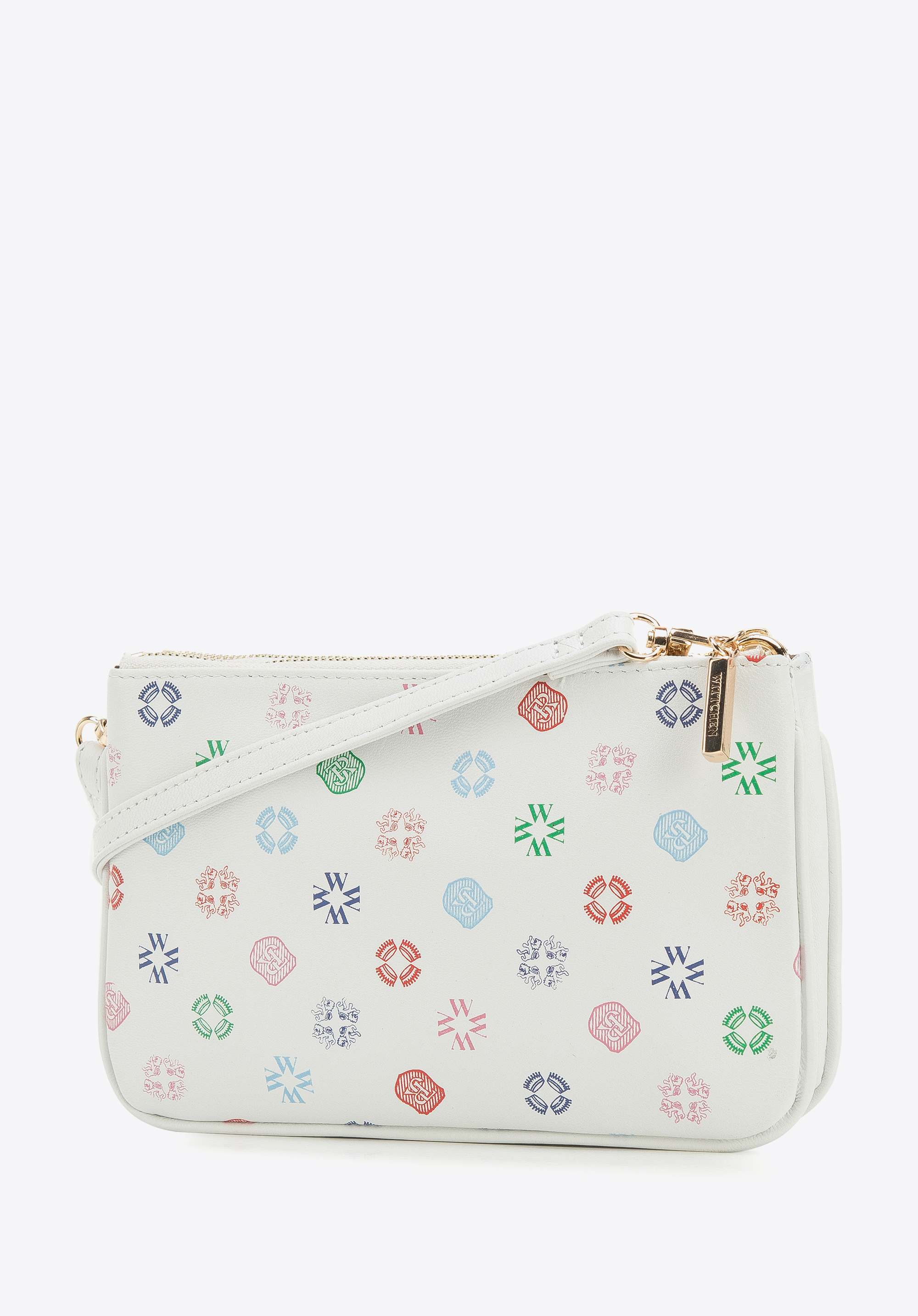 Damska minitorebka ze skóry w monogram dwukomorowa