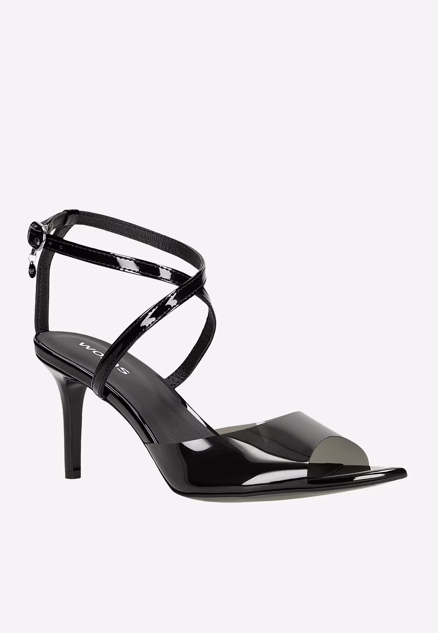 Wieczorowe lakierowane sandały na szpilce