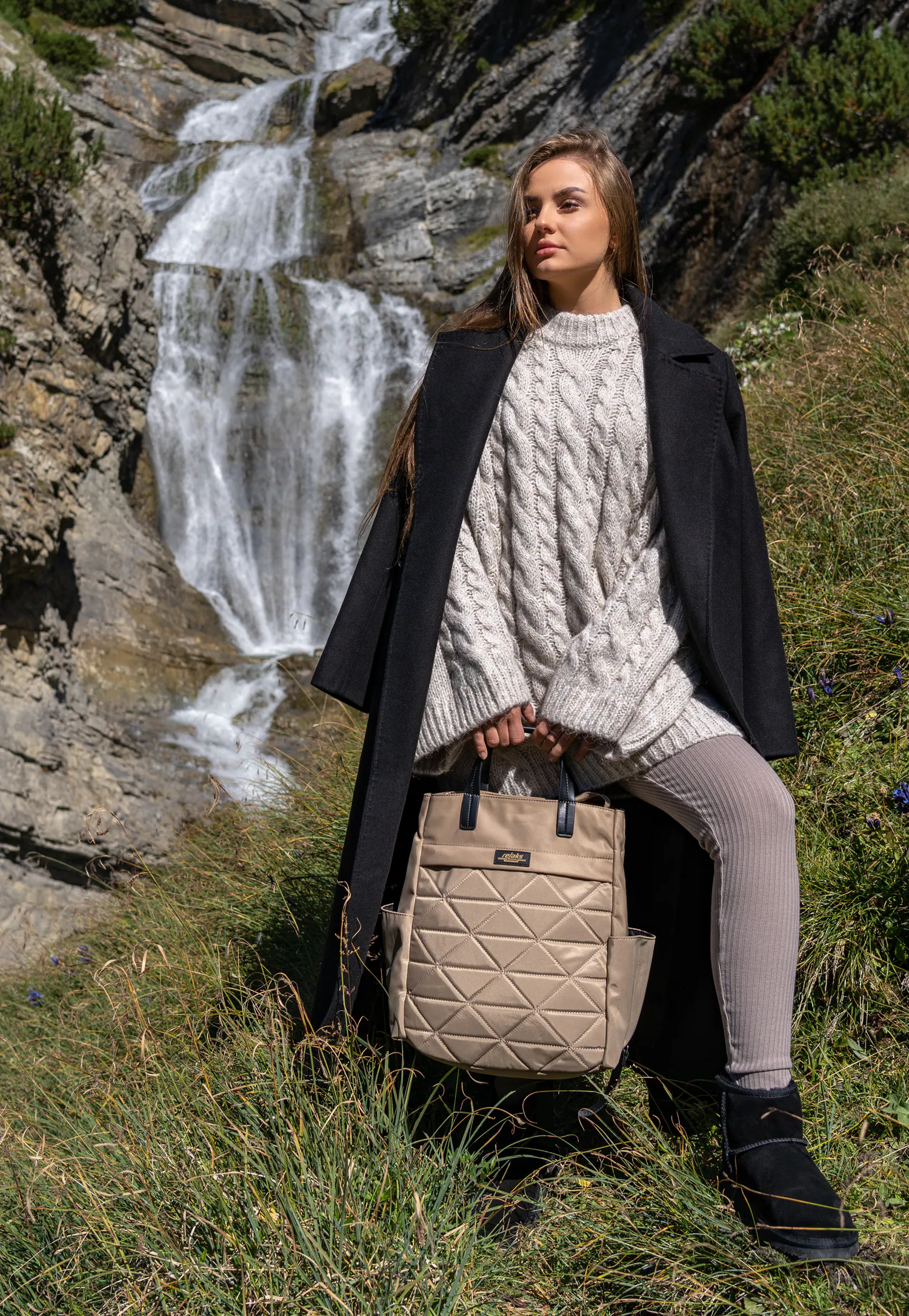 RELAKS beżowy plecak damski z pikowaniem