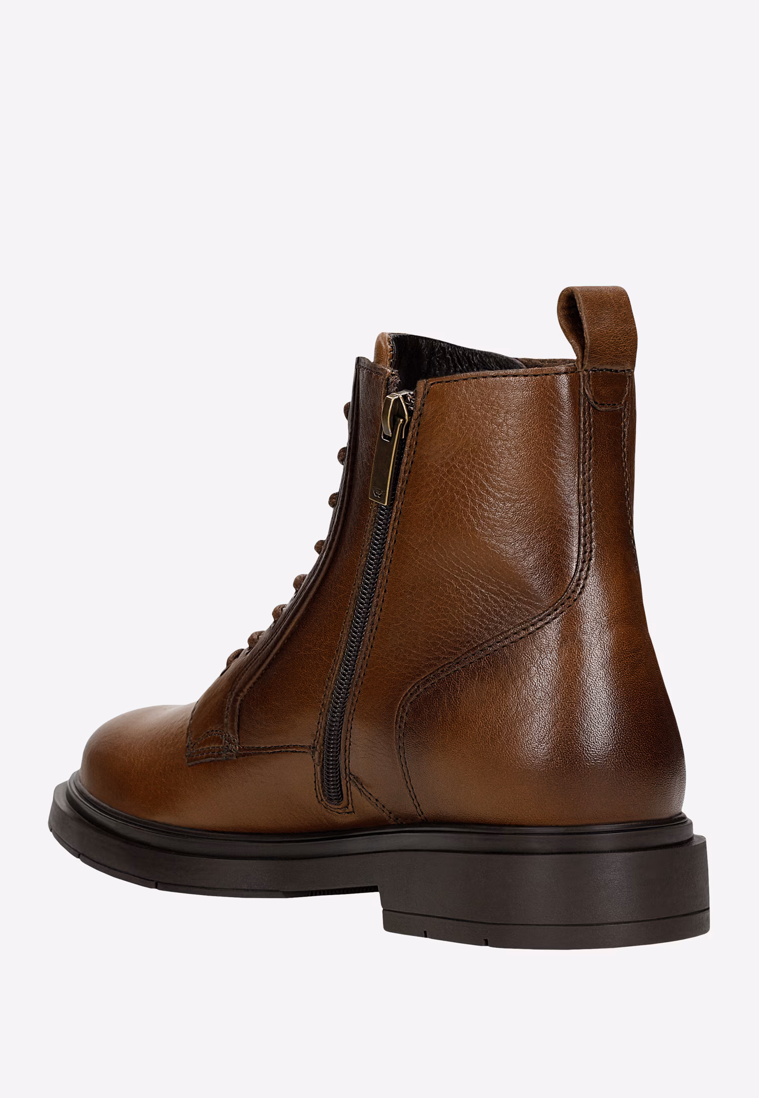 Brązowe ocieplane trzewiki męskie skórzane