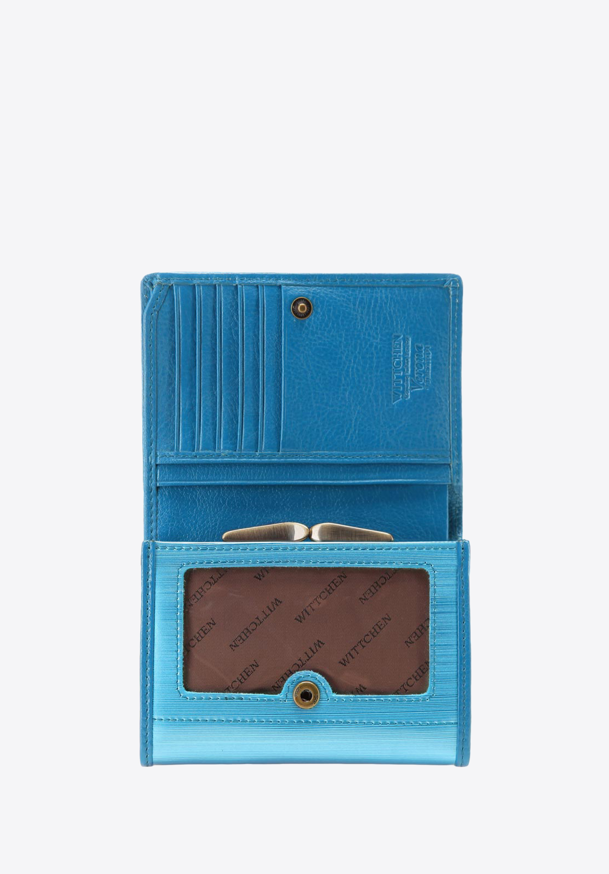 Damski portfel ze skóry lakierowany średni