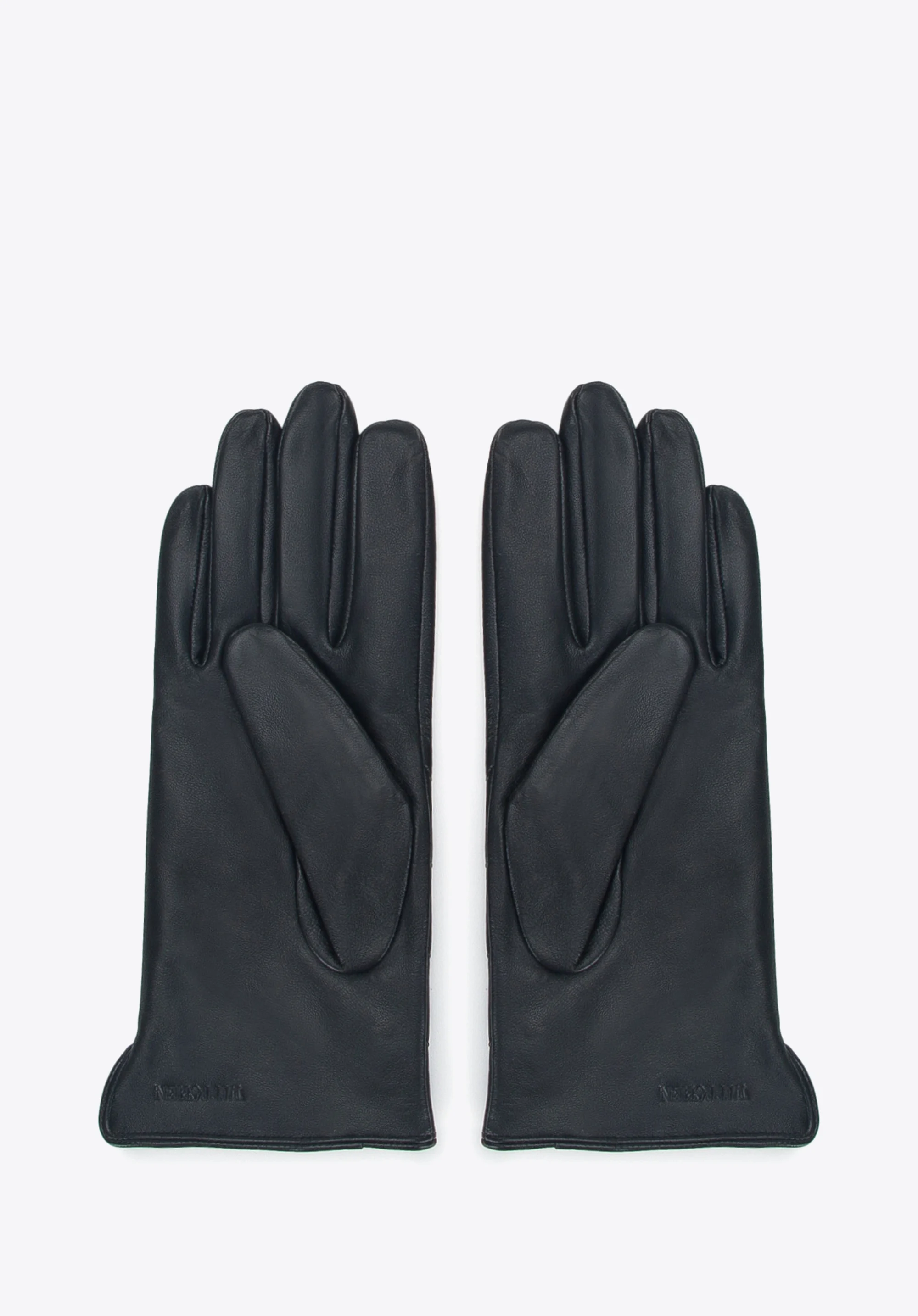 Damskie rękawiczki skórzane pikowane w zygzaki