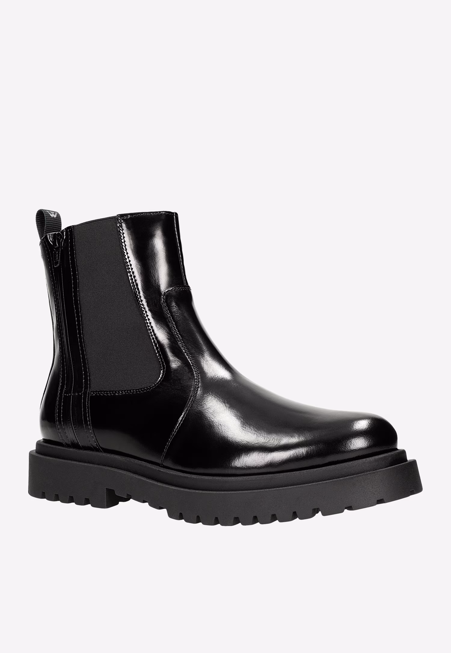 Czarne lakierowane botki męskie sztyblety