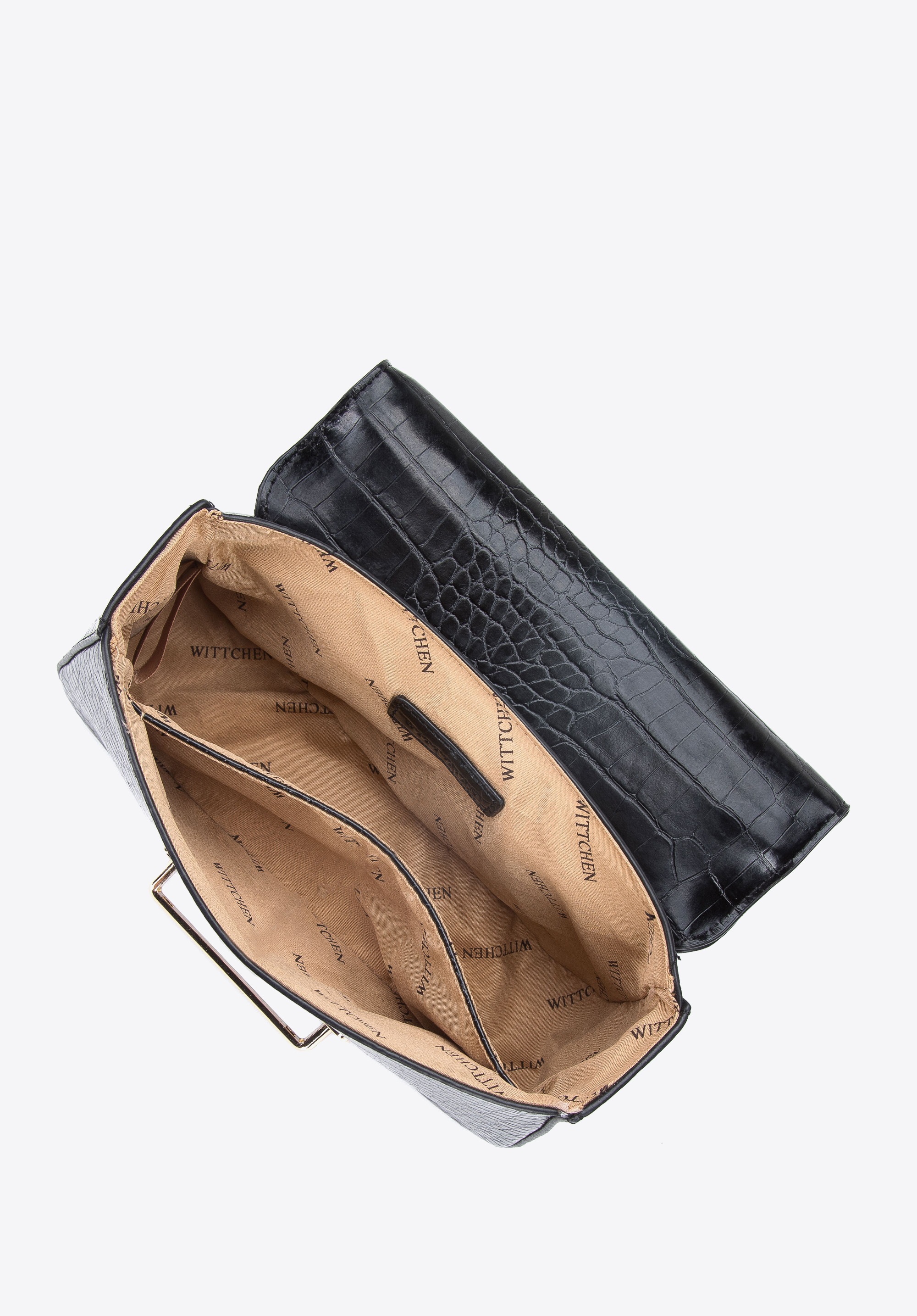 Damska listonoszka z ekoskóry croco na łańcuszku