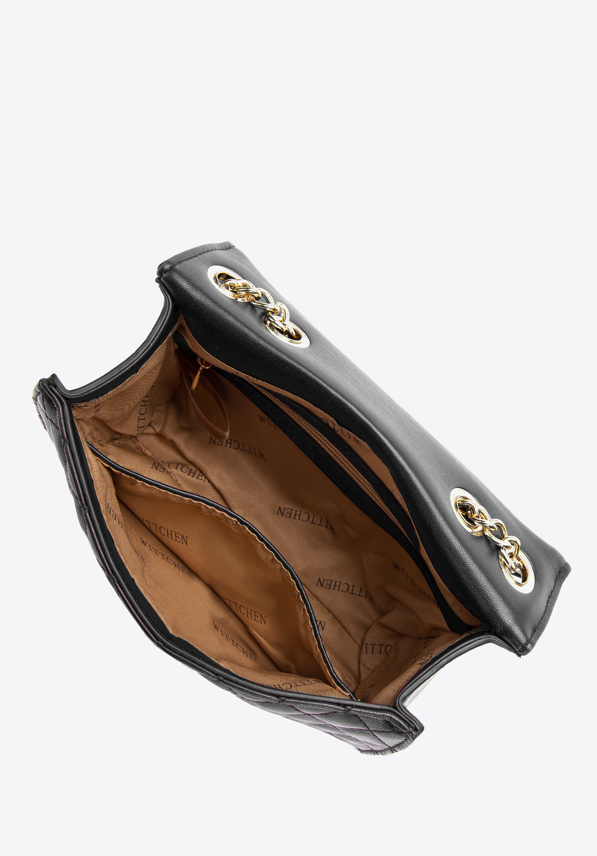 Damska minitorebka ozdobnie pikowana na łańcuszku