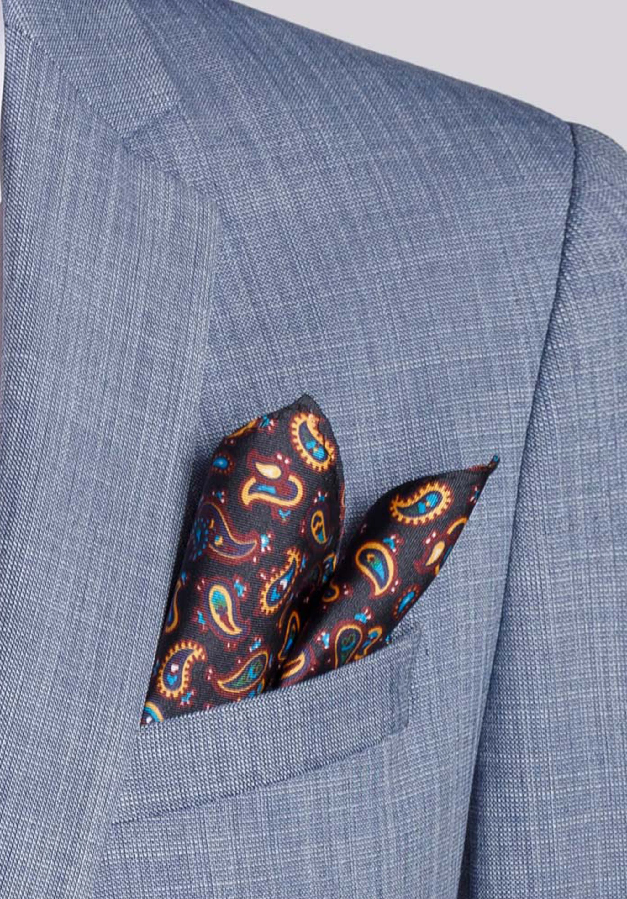 Poszetka z jedwabiu wzorzysta duża