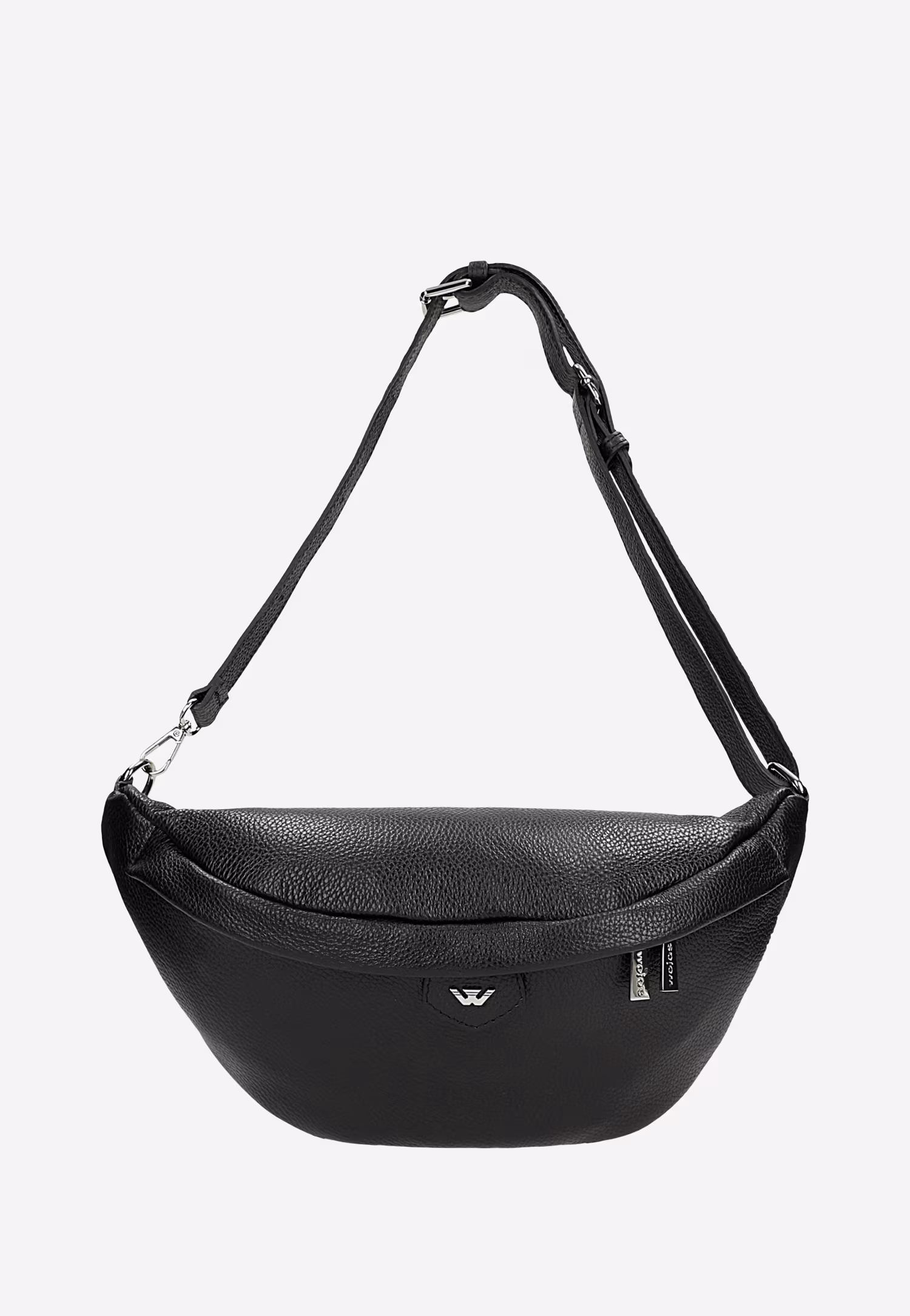 Duża czarna nerka damska ze skóry licowej