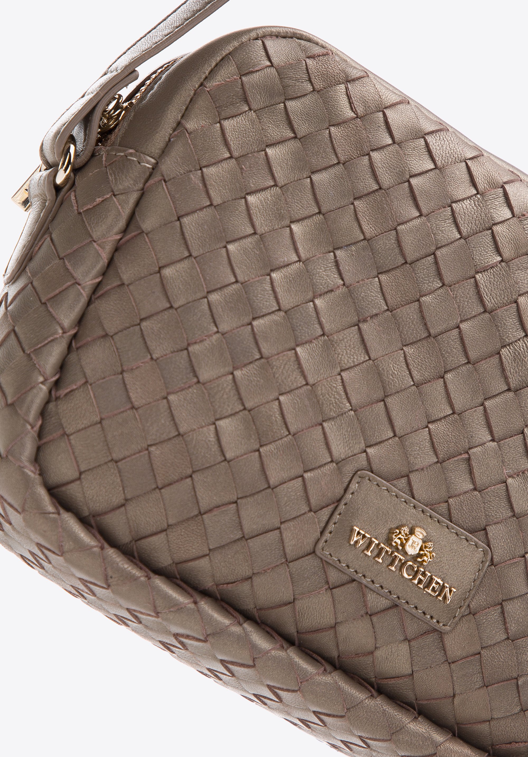 Damska listonoszka ze skórzanej plecionki mała