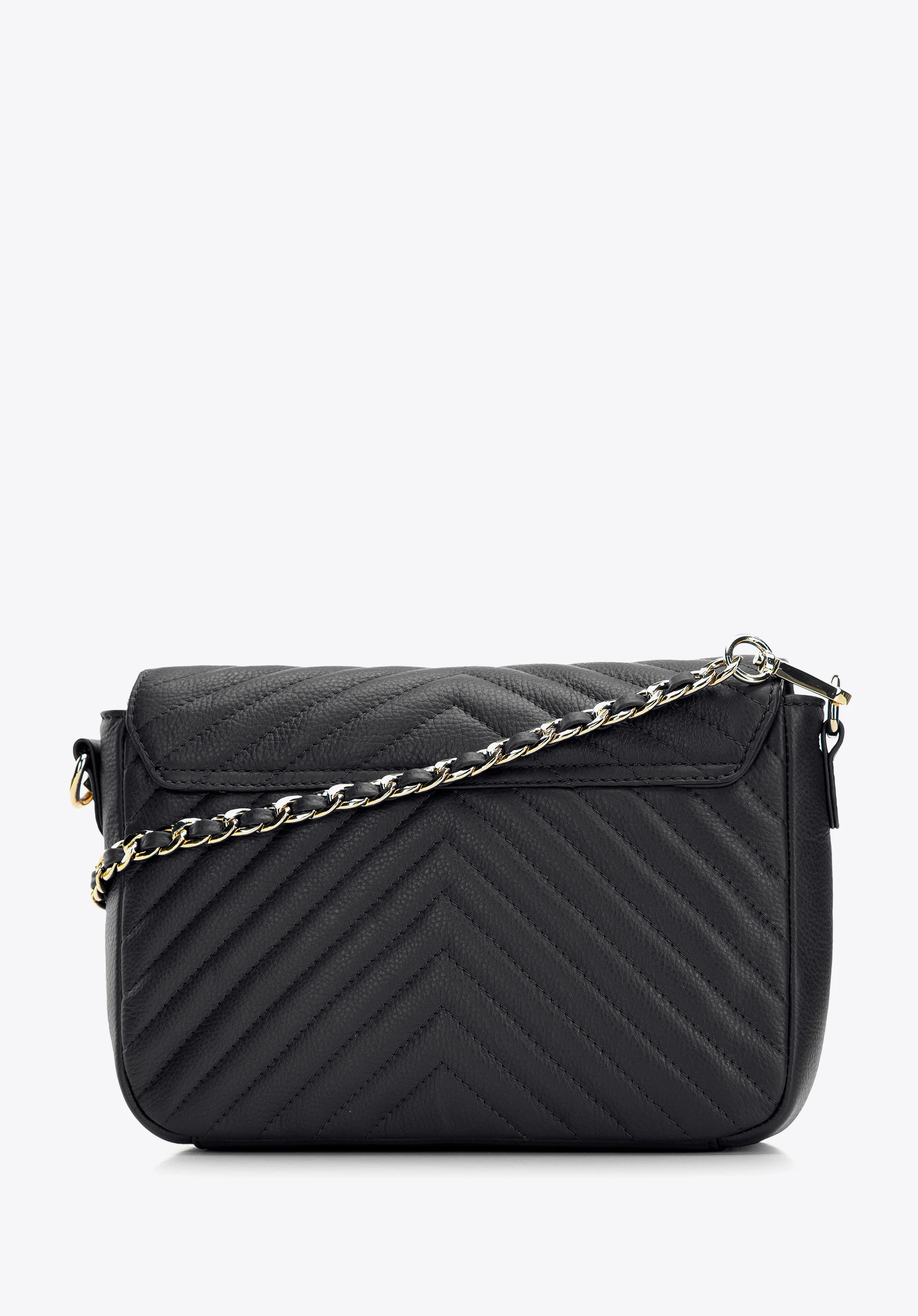 Damska listonoszka skórzana z ukośnym pikowaniem