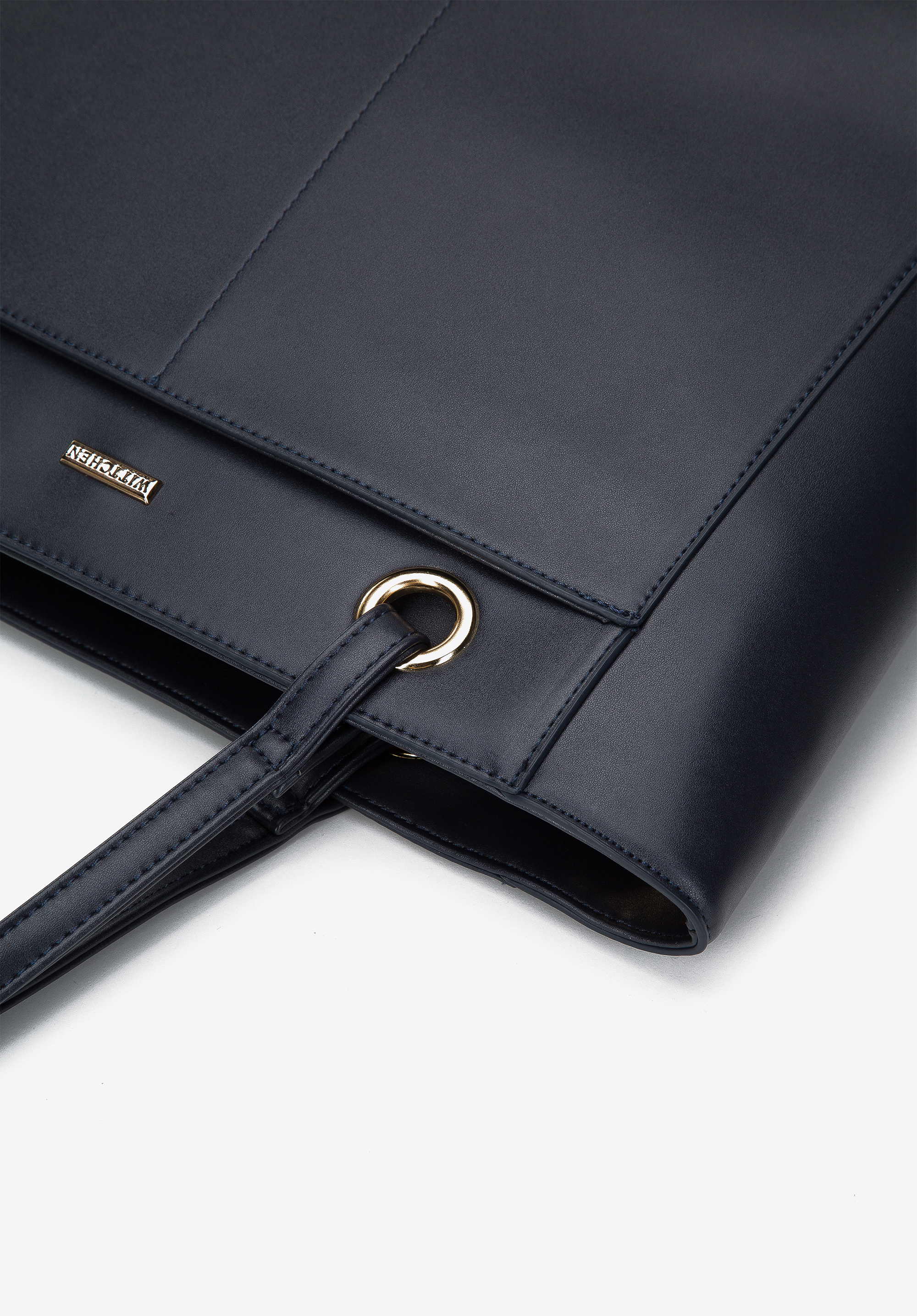 Torebka shopperka z ekoskóry z kieszenią z przodu duża