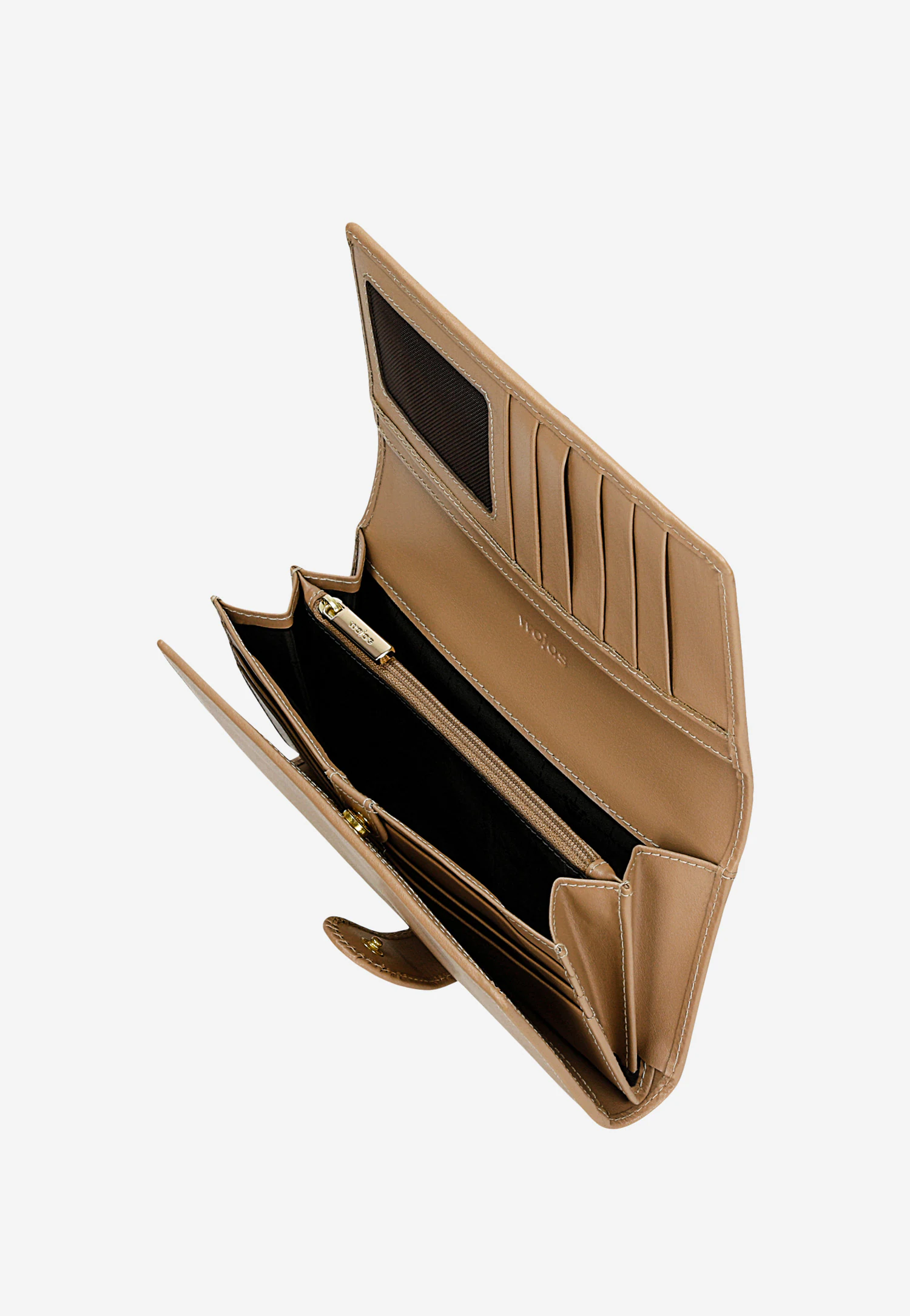 Duży lakierowany portfel damski w kolorze czarnym