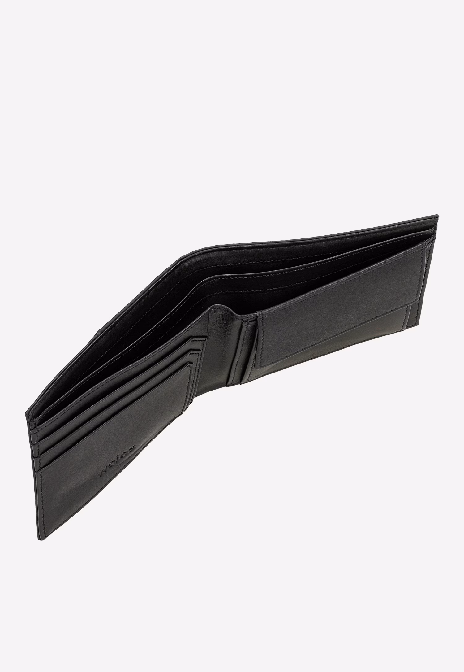 Czarny portfel męski z ciekawą fakturą i ochroną antykradzieżową RFID