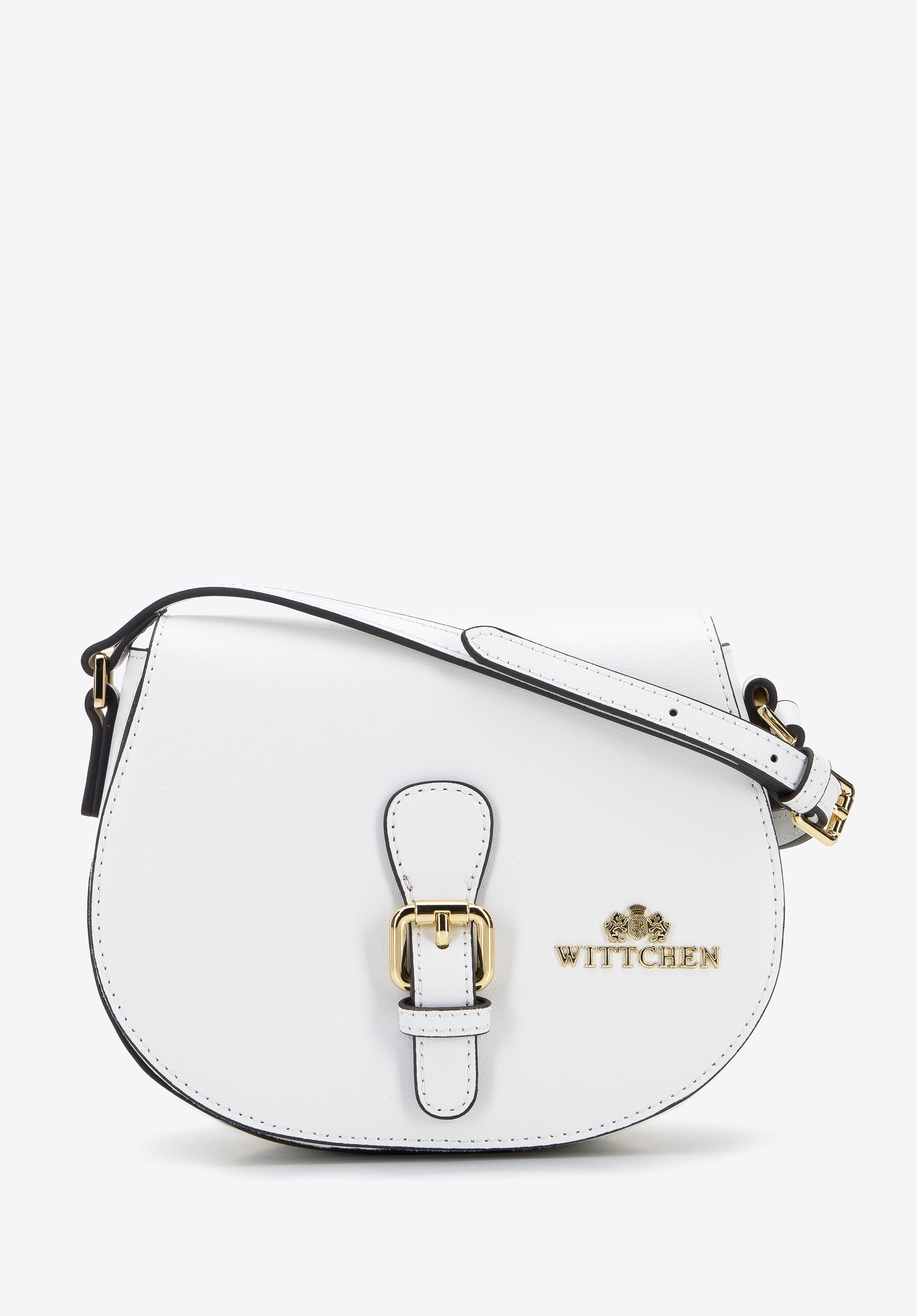 Damska listonoszka skórzana z ozdobną klamerką