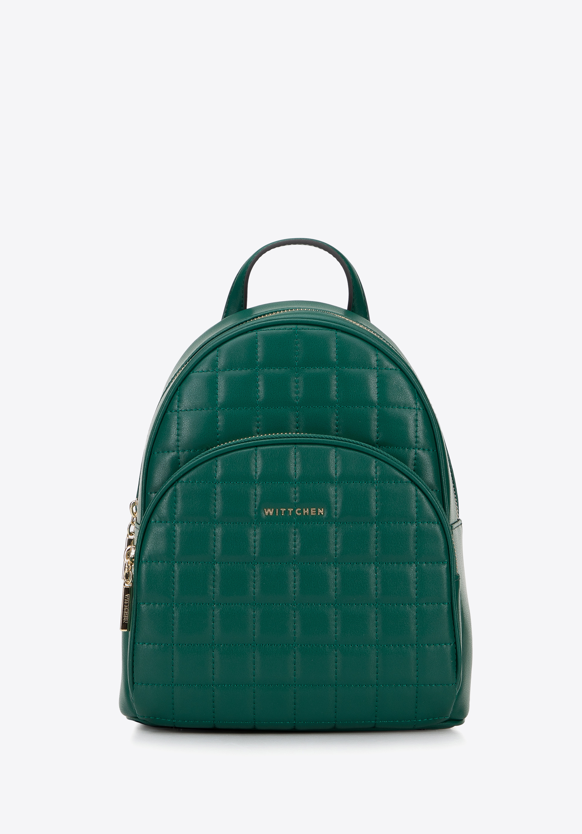 Damski plecak skórzany z pikowanym przodem mały