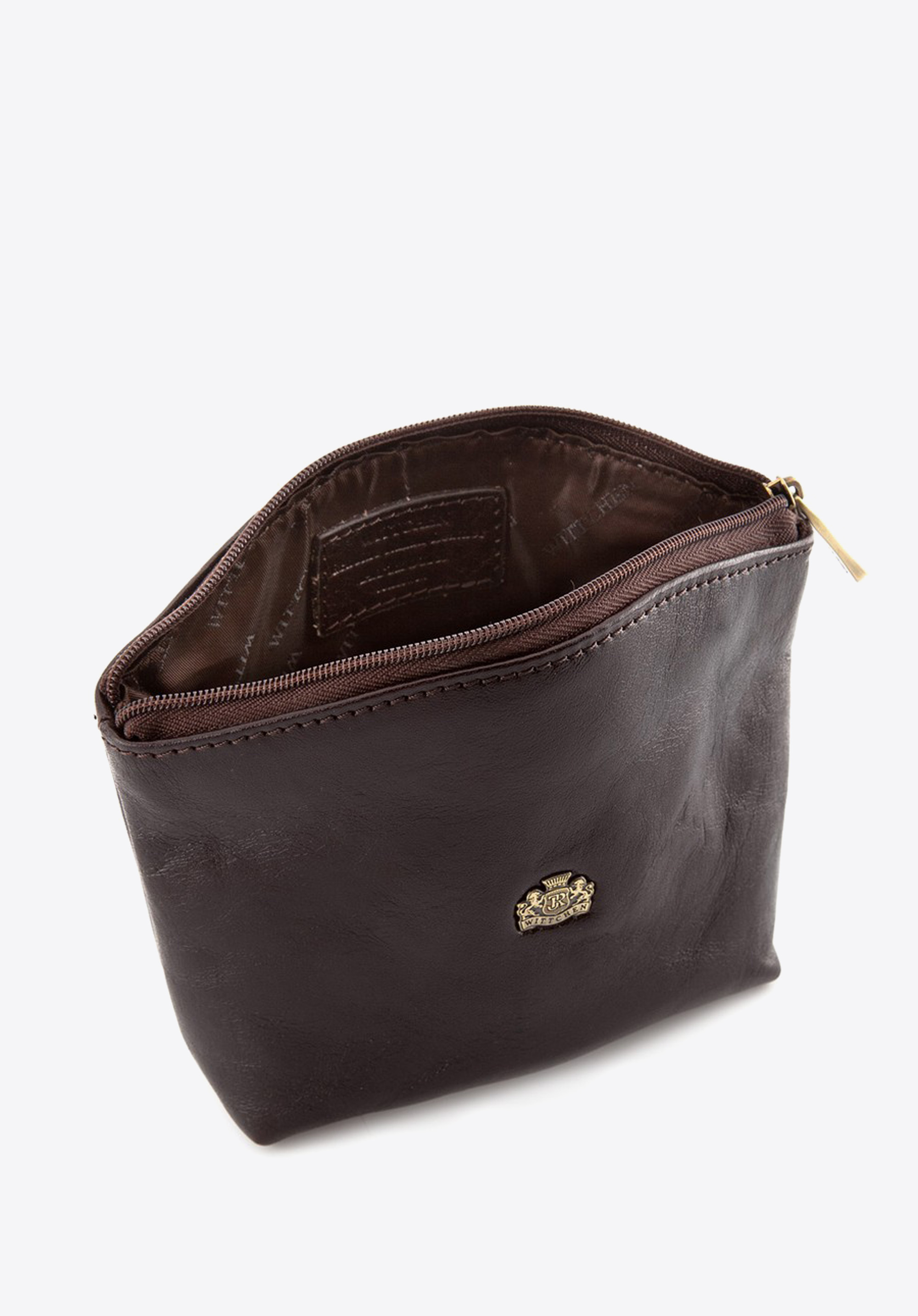 Kosmetyczka skórzana w kształcie łódki