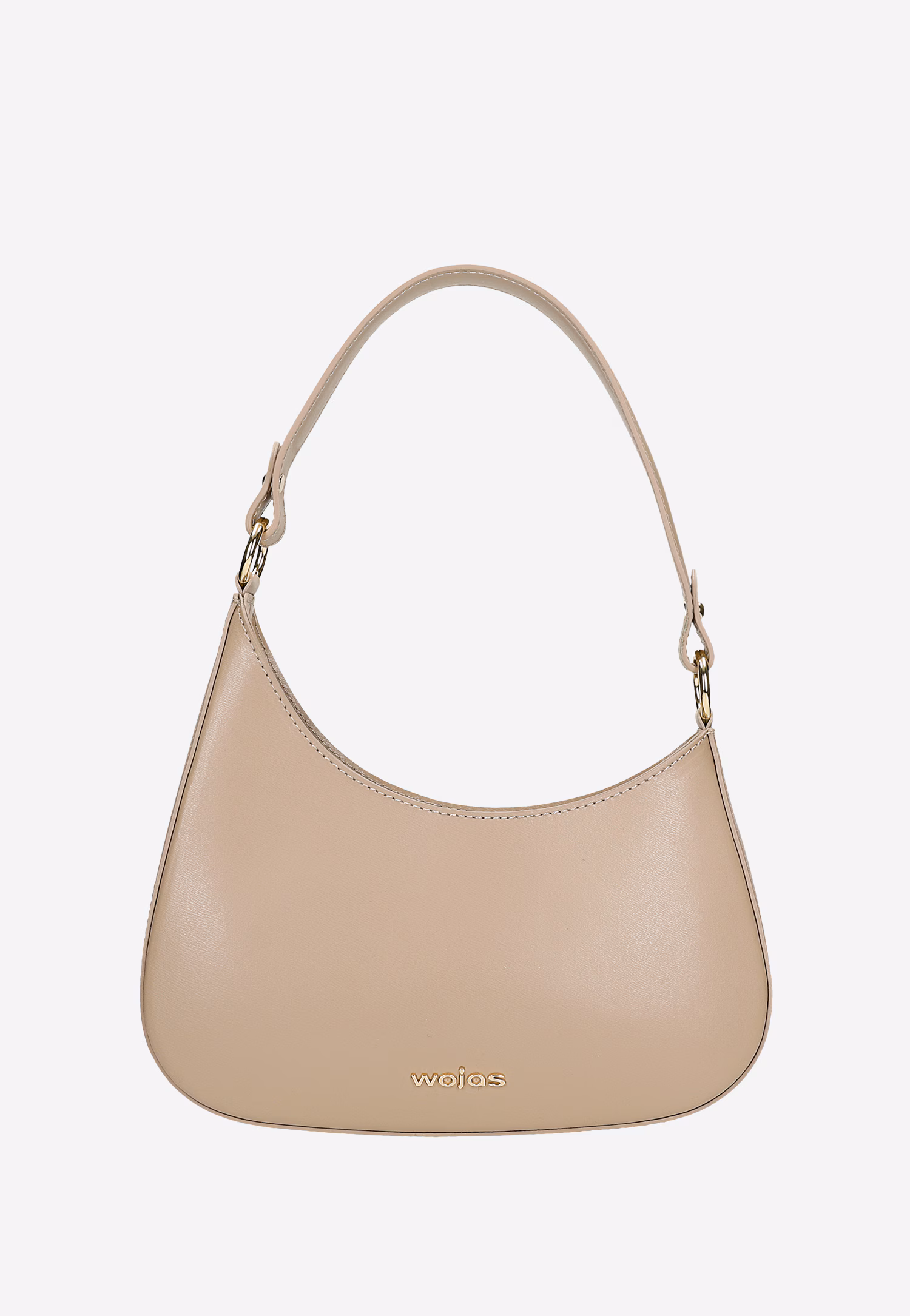 Brązowa skórzana asymetryczna torebka typu bagietka