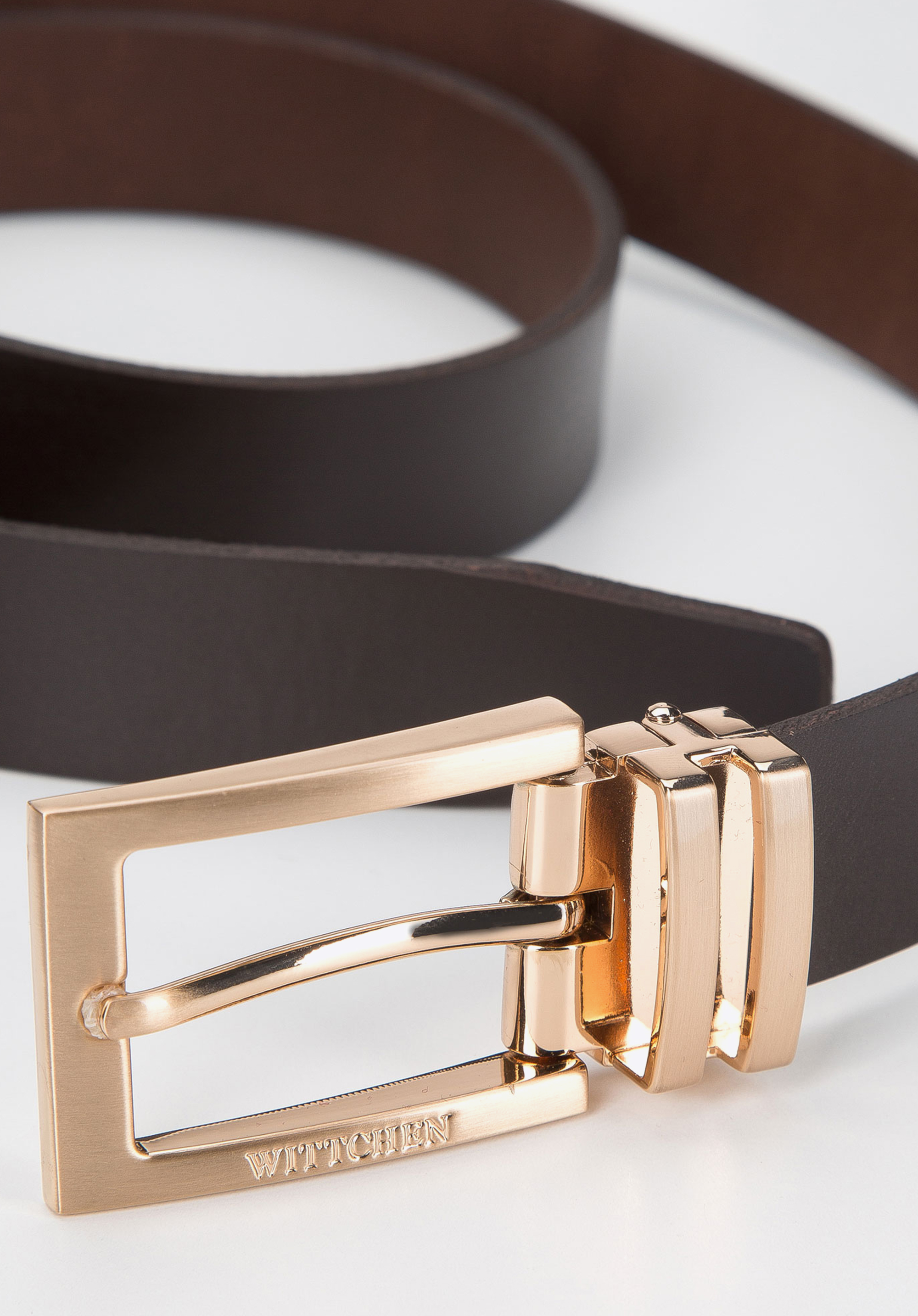 Męski pasek skórzany z metalową szlufką