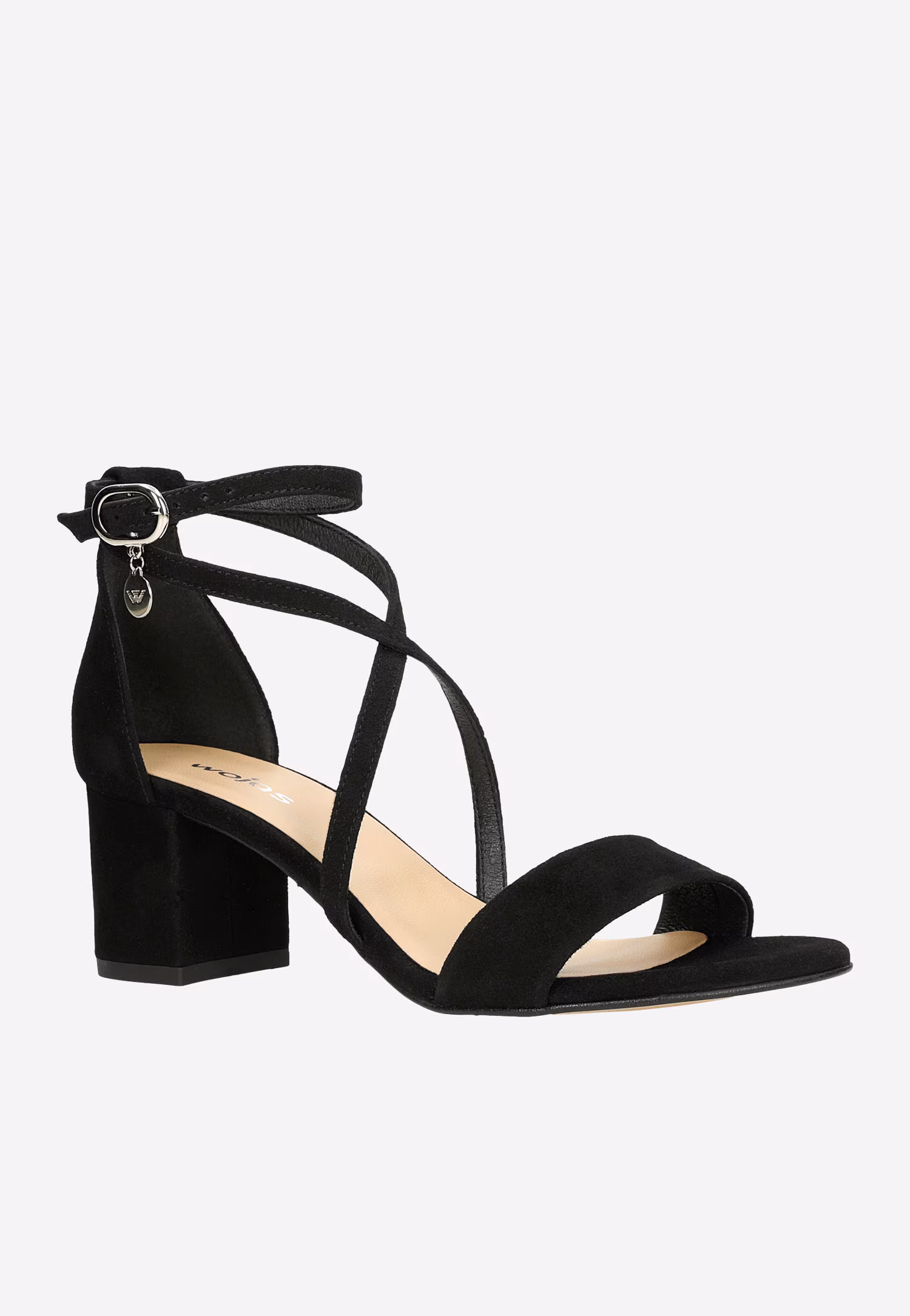 Czarne sandały damskie z krzyżującymi się paskami