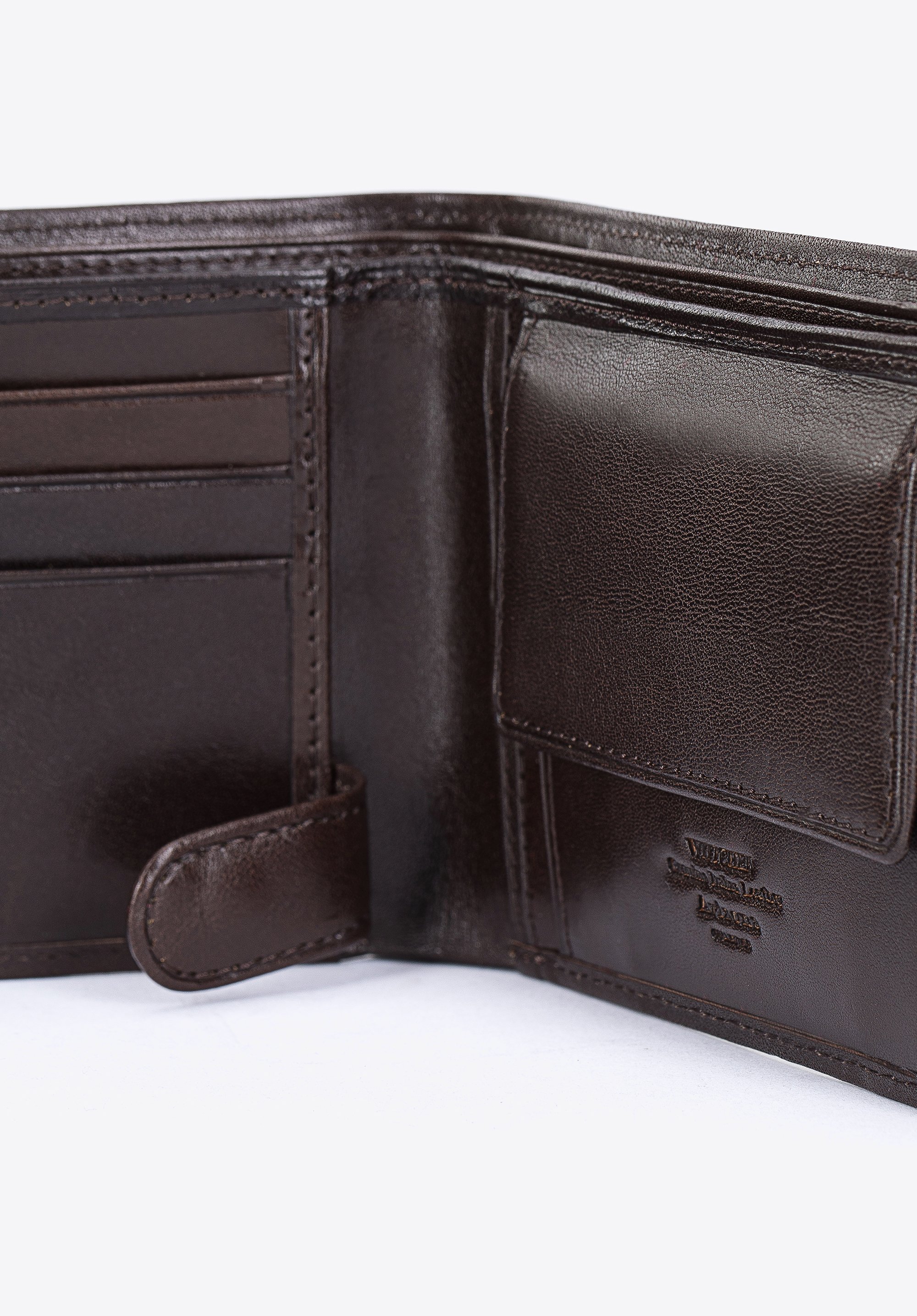 Męski portfel skórzany podwójnie rozkładany