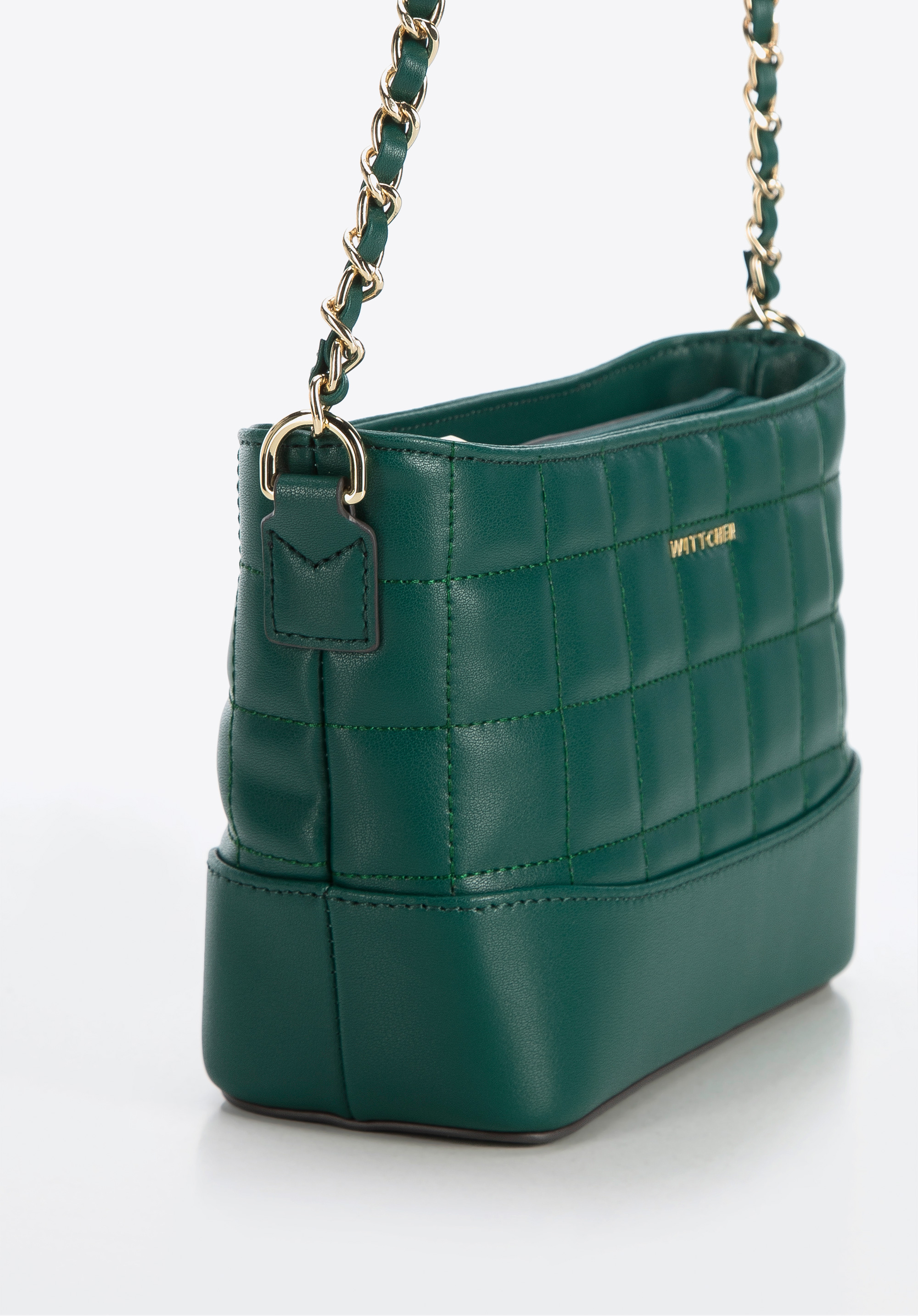 Damska listonoszka z pikowanej skóry na łańcuszku