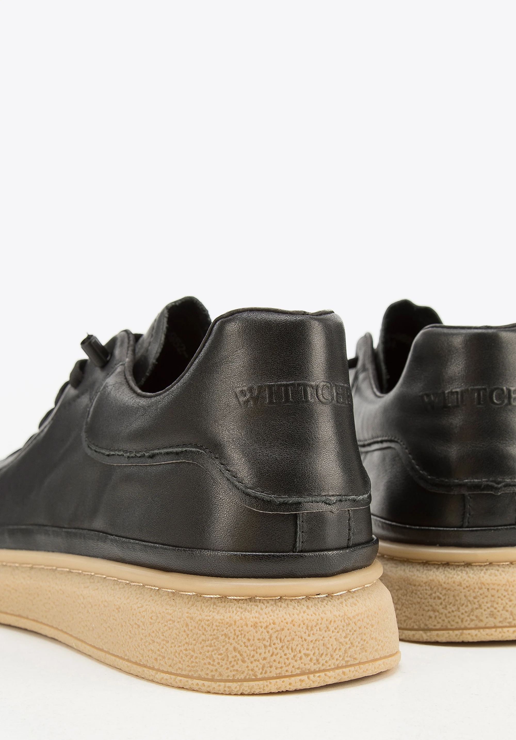 Męskie sneakersy skórzane na jasnej podeszwie