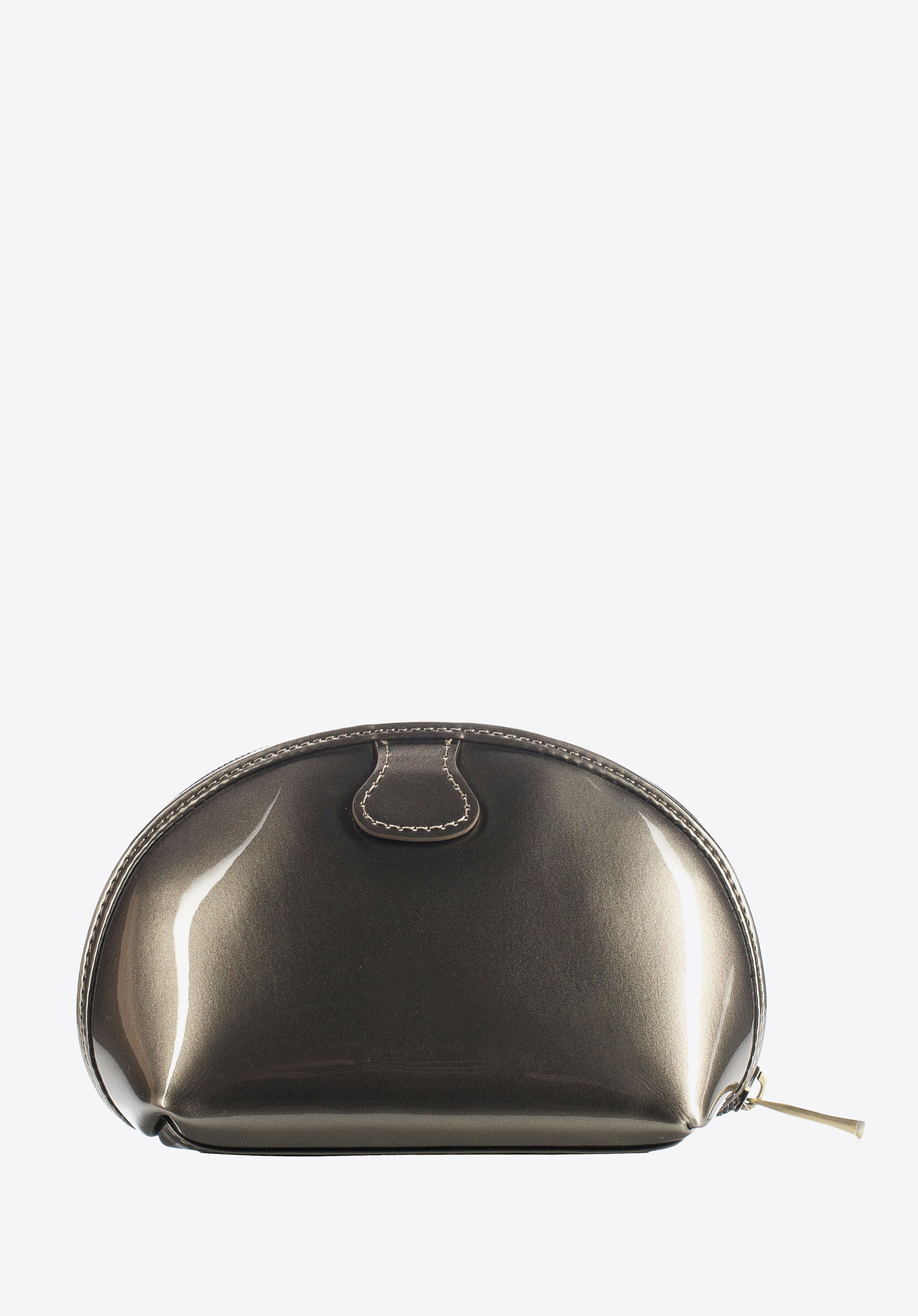 Kosmetyczka skórzana lakierowana półokrągła