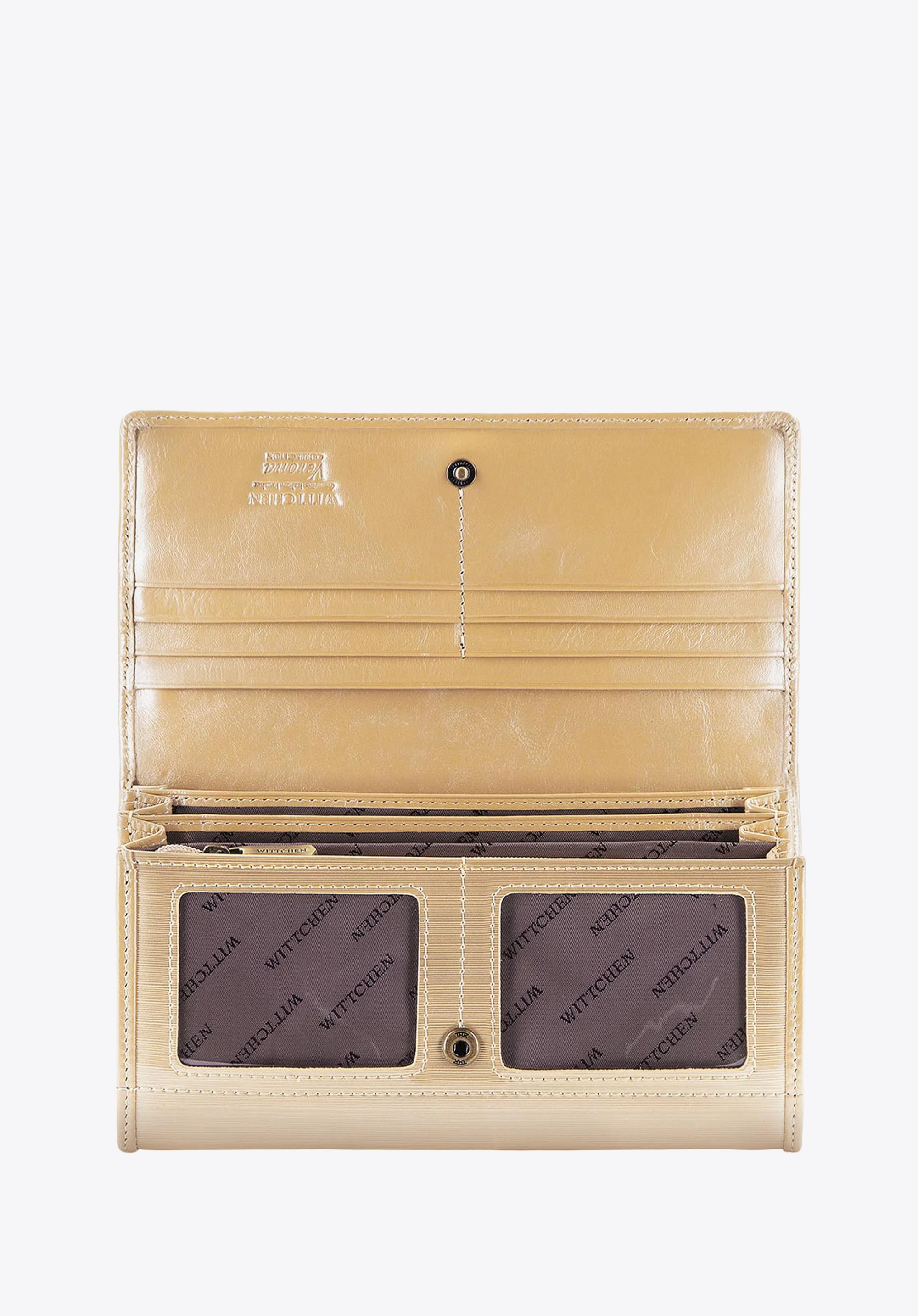 Damski portfel ze skóry lakierowany duży