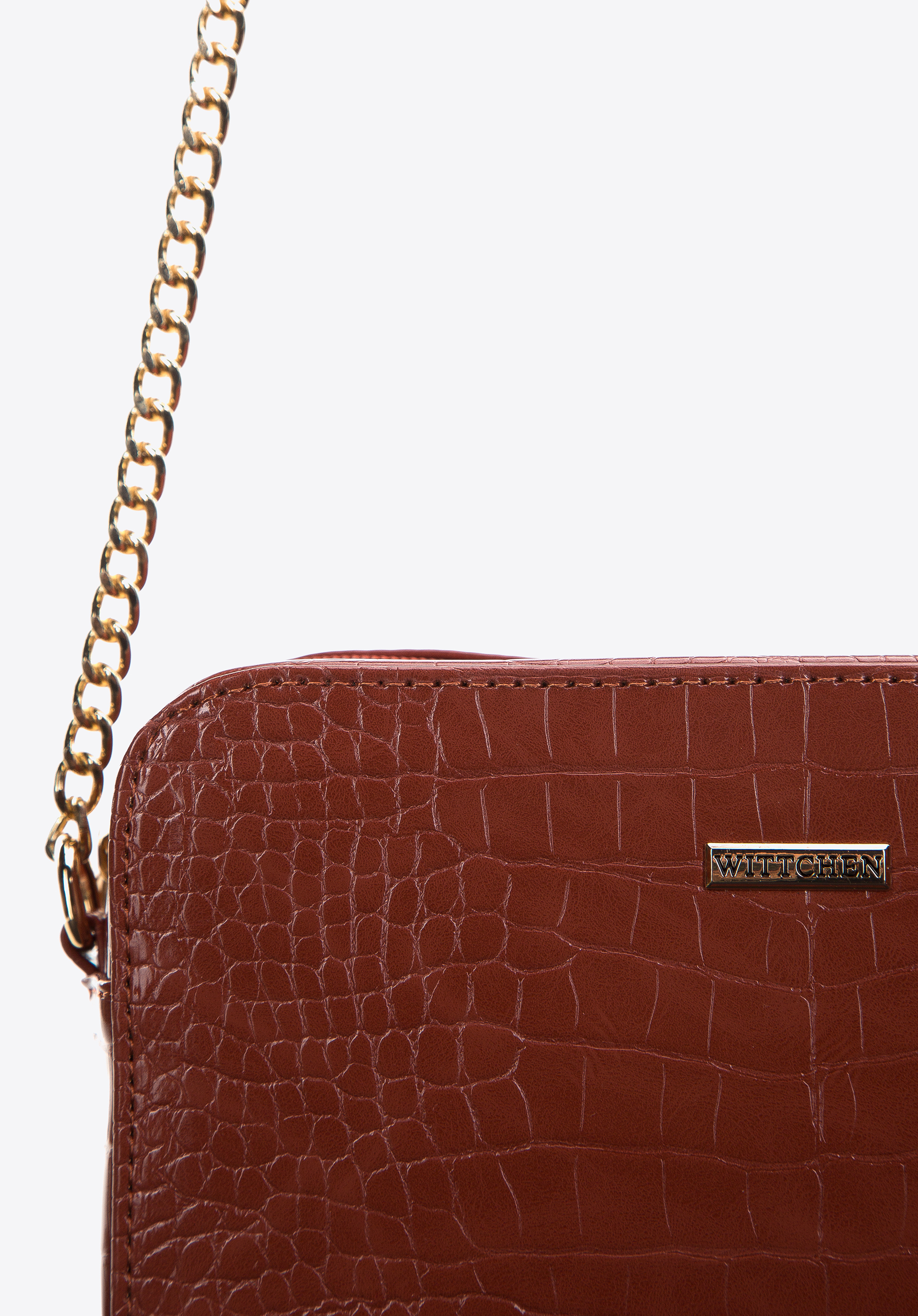 Damska listonoszka z ekoskóry croco pudełkowa