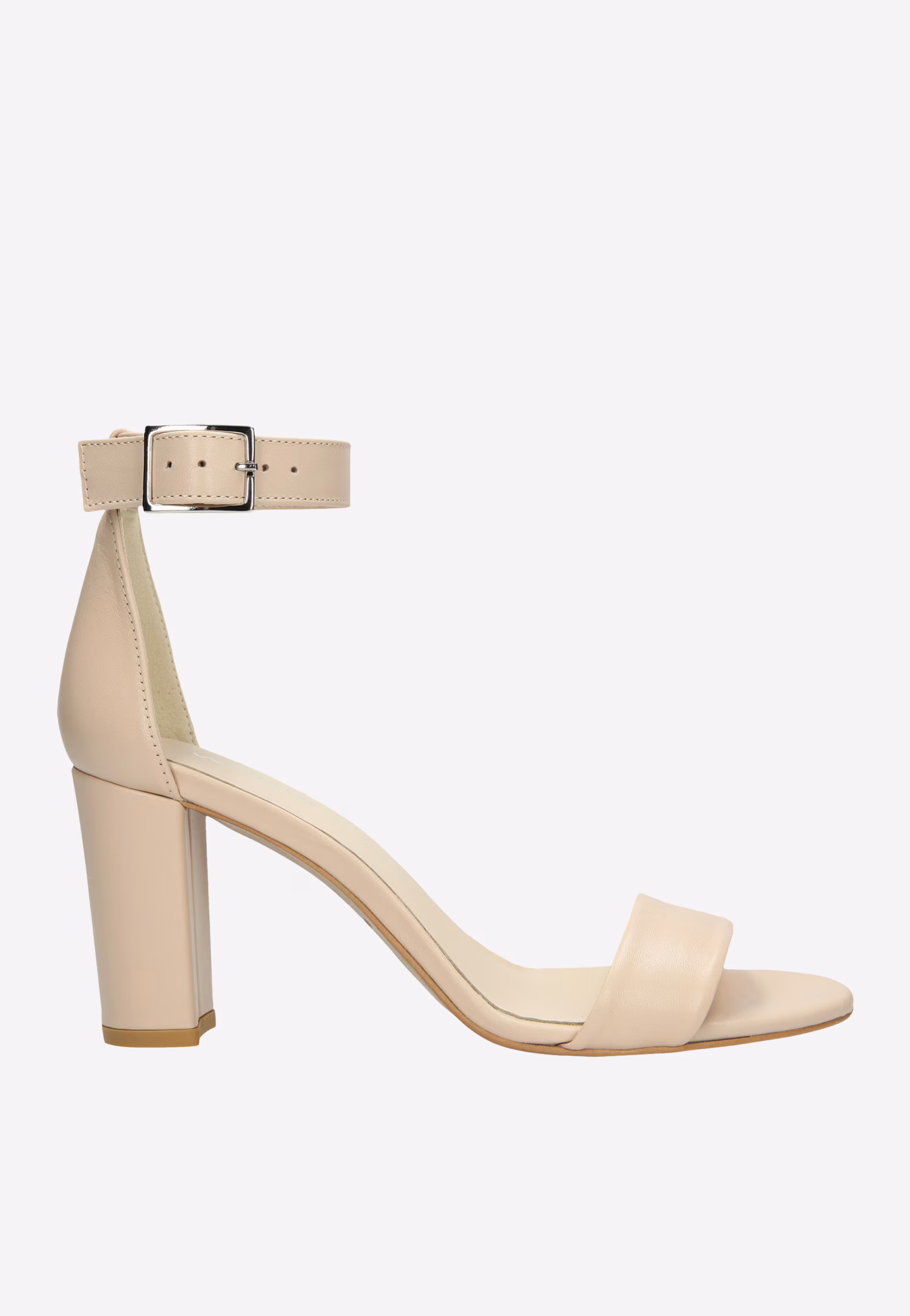 Zjawiskowe srebrne skórzane sandały na obcasie