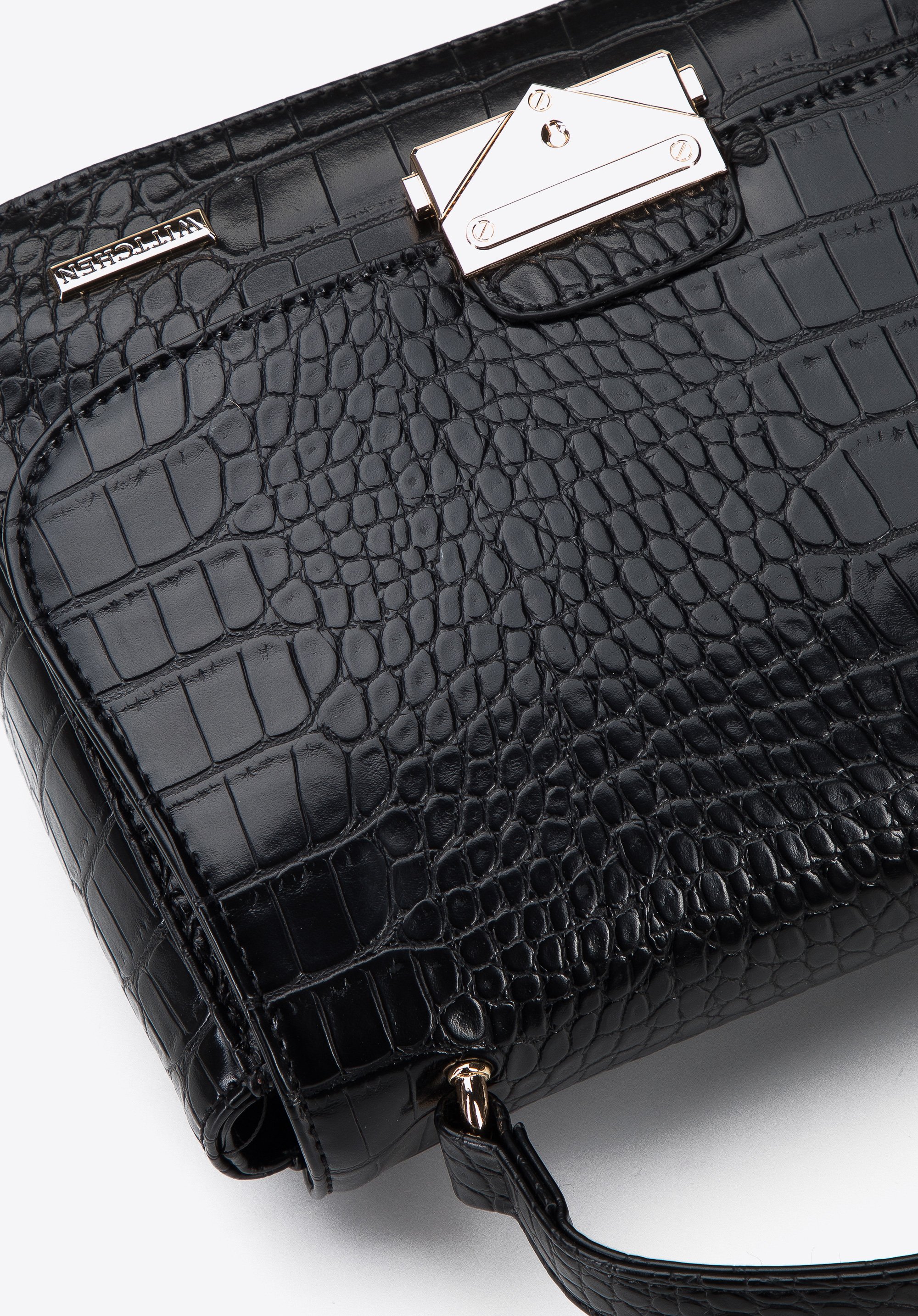 Torebka kuferek z ekoskóry croco prosta