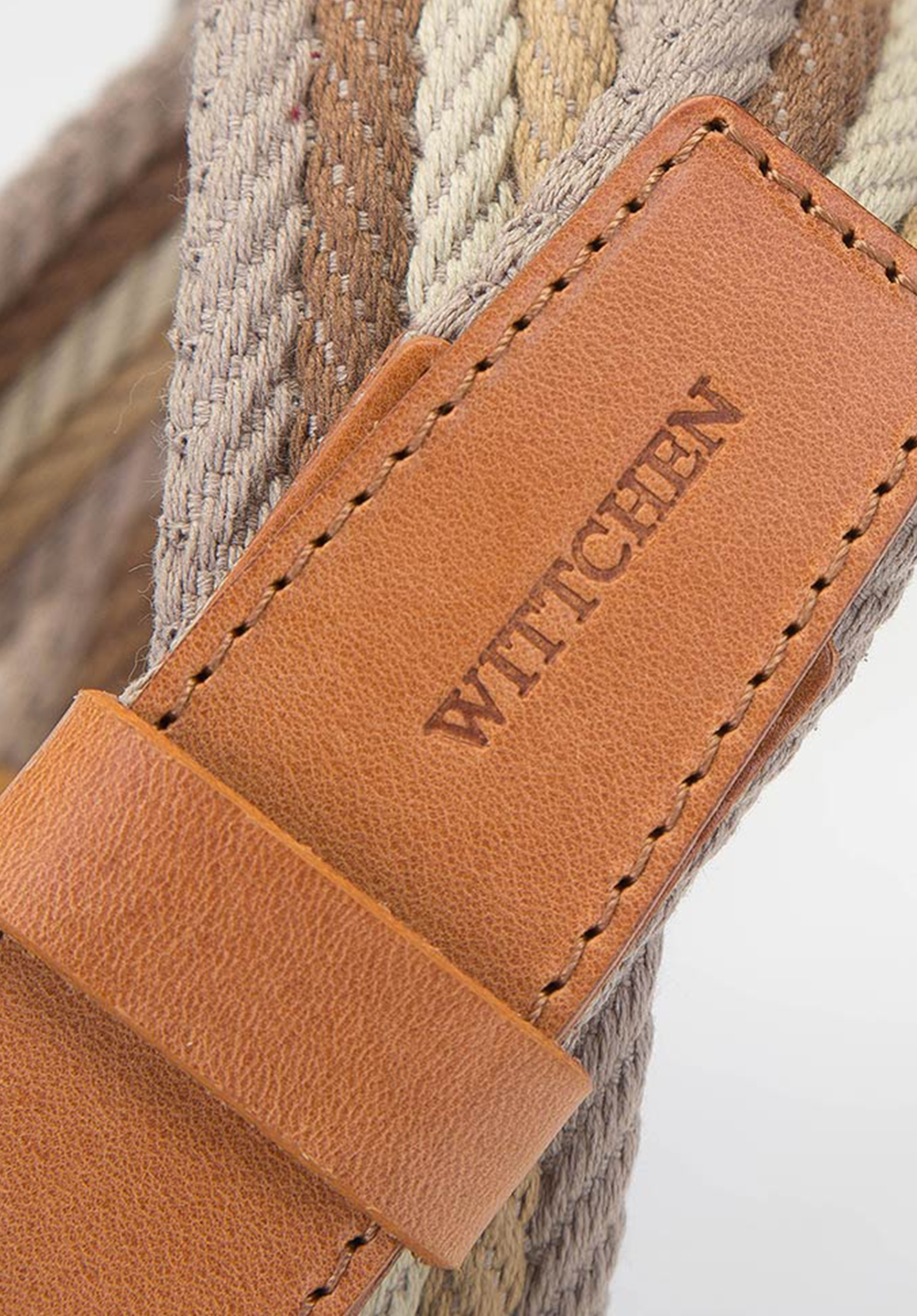 Męski pasek ze skóry naturalnej i bawełnianej plecionki