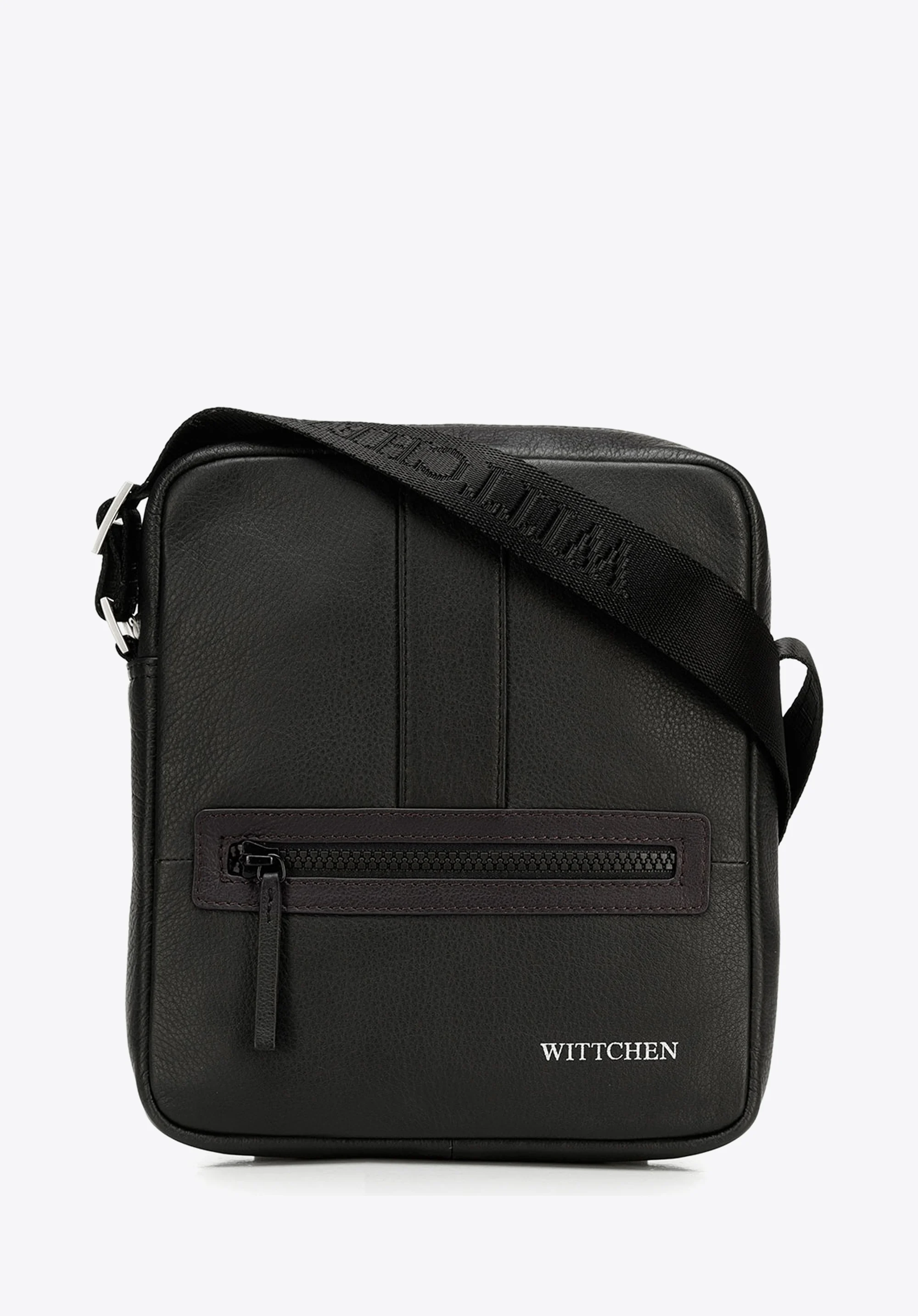 Męska listonoszka skórzana stębnowana mała