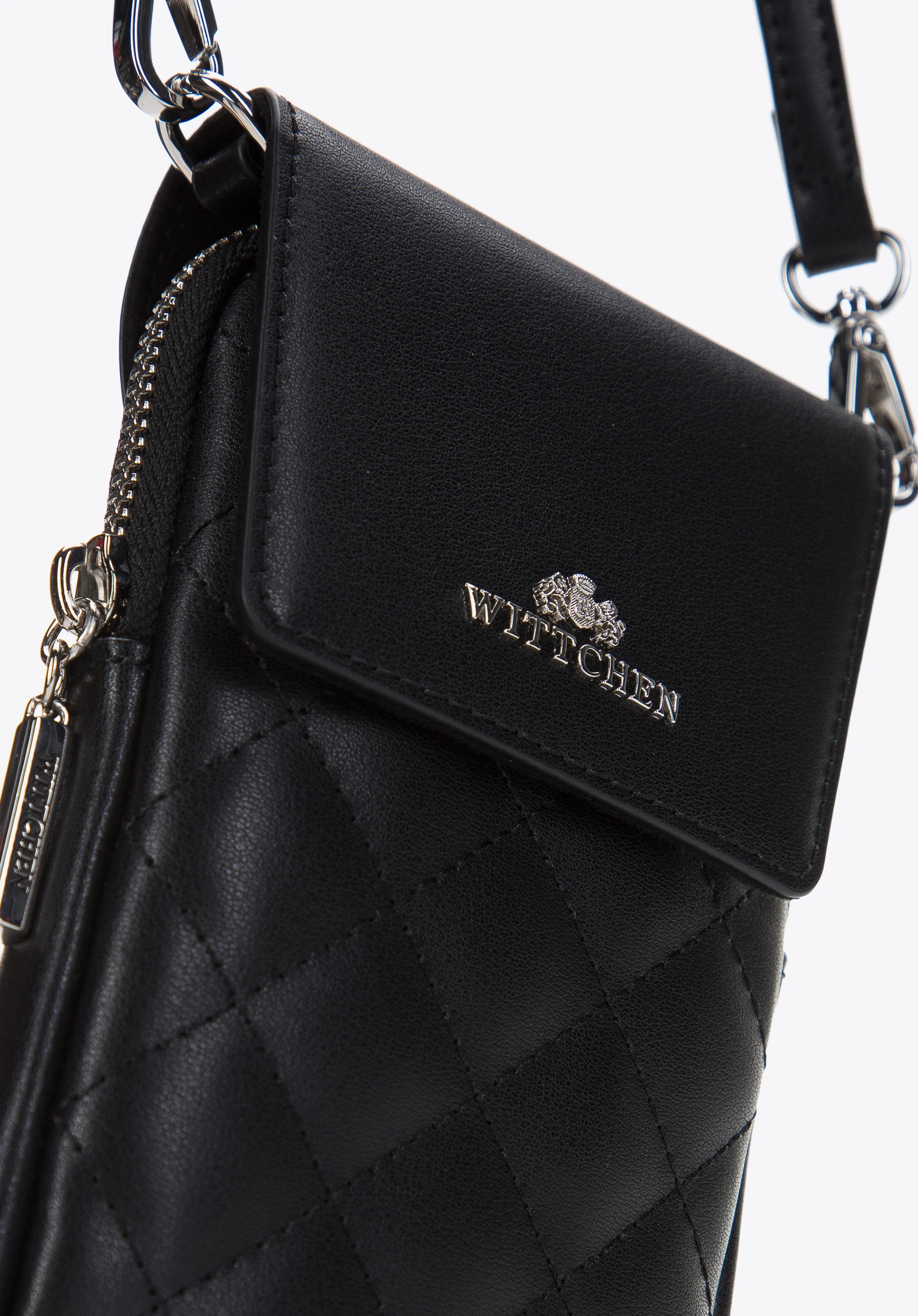 Damska minitorebka z pikowanej skóry