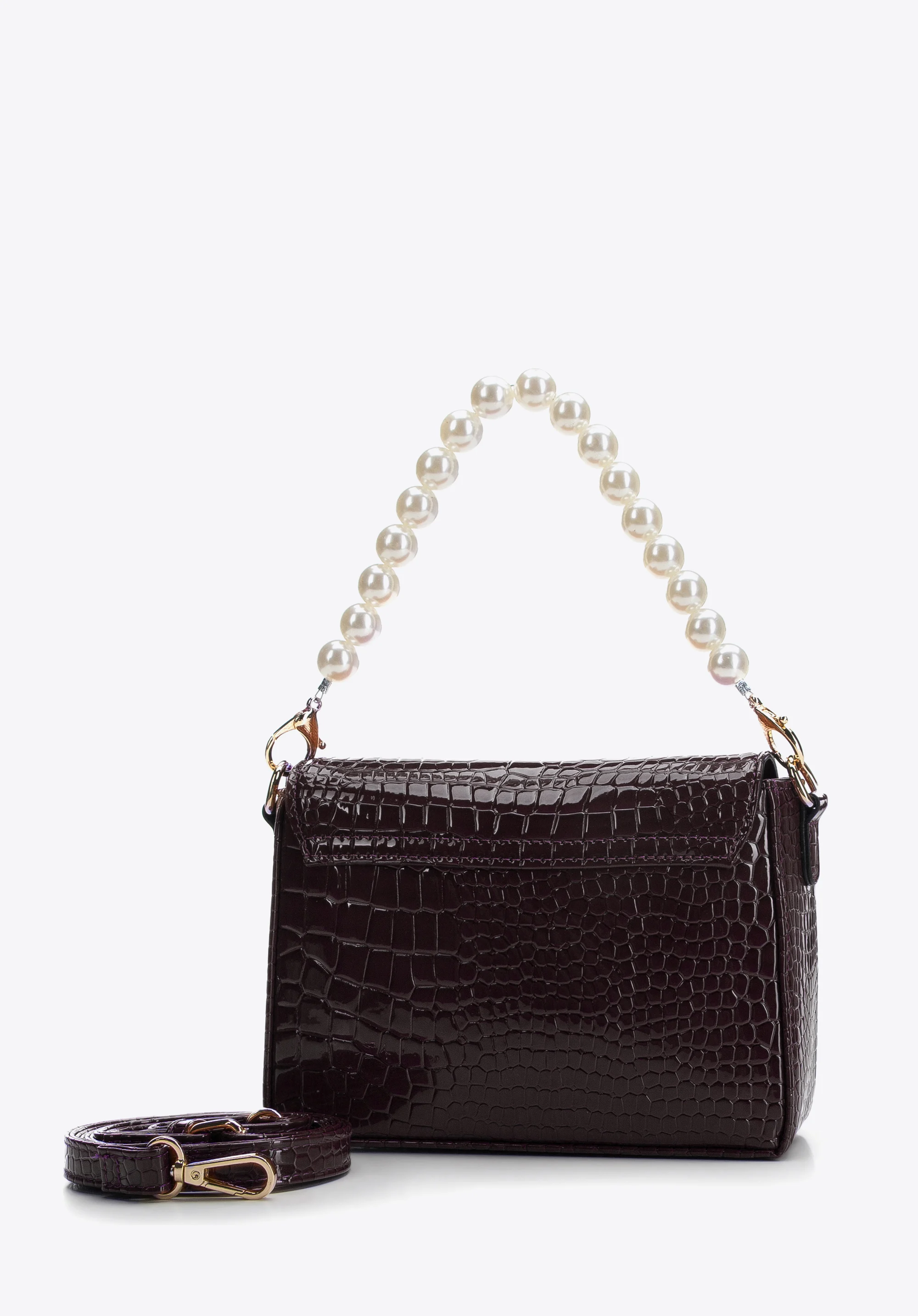 Damska minitorebka z rączką z koralików