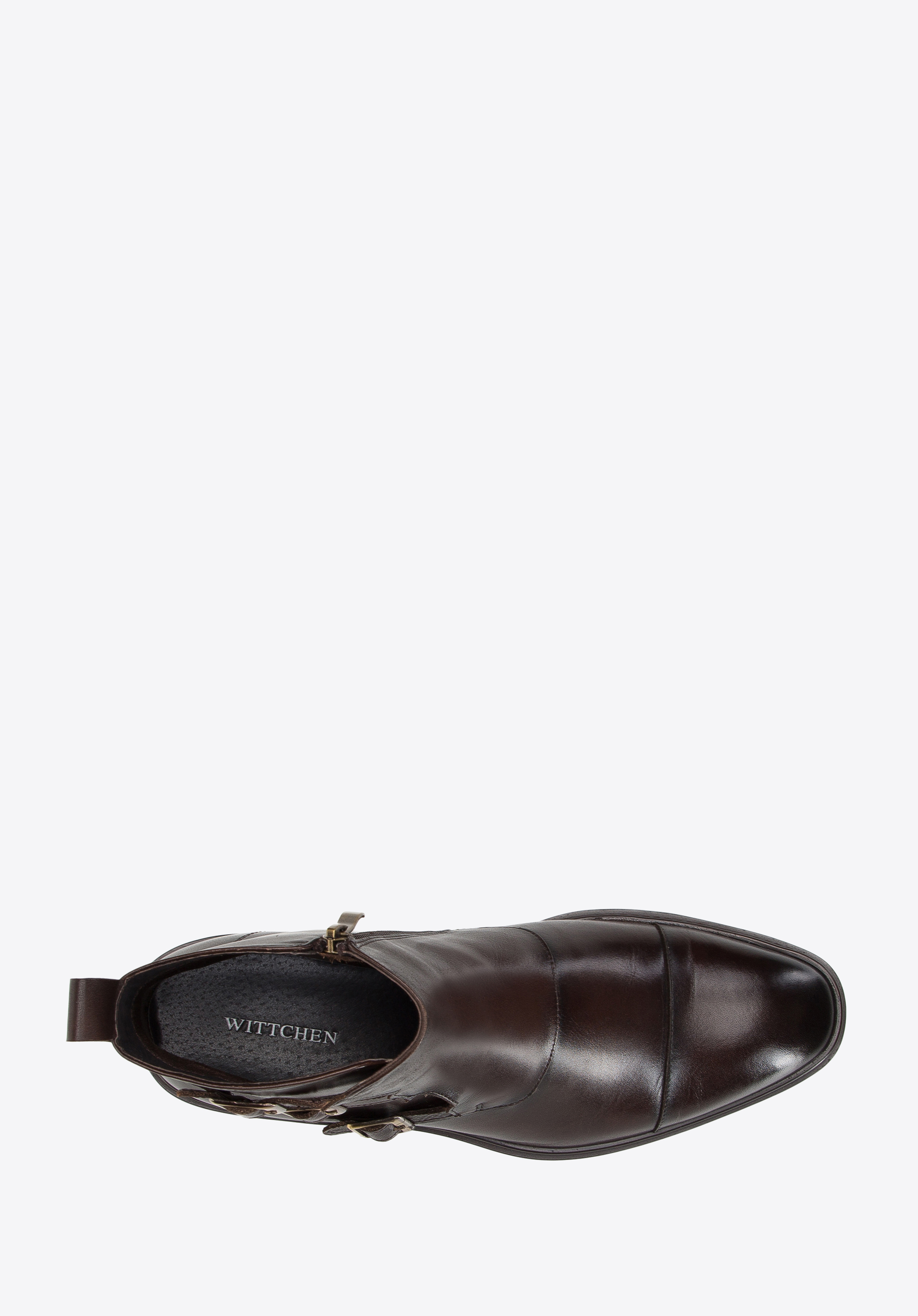 Męskie trzewiki skórzane z klamrami