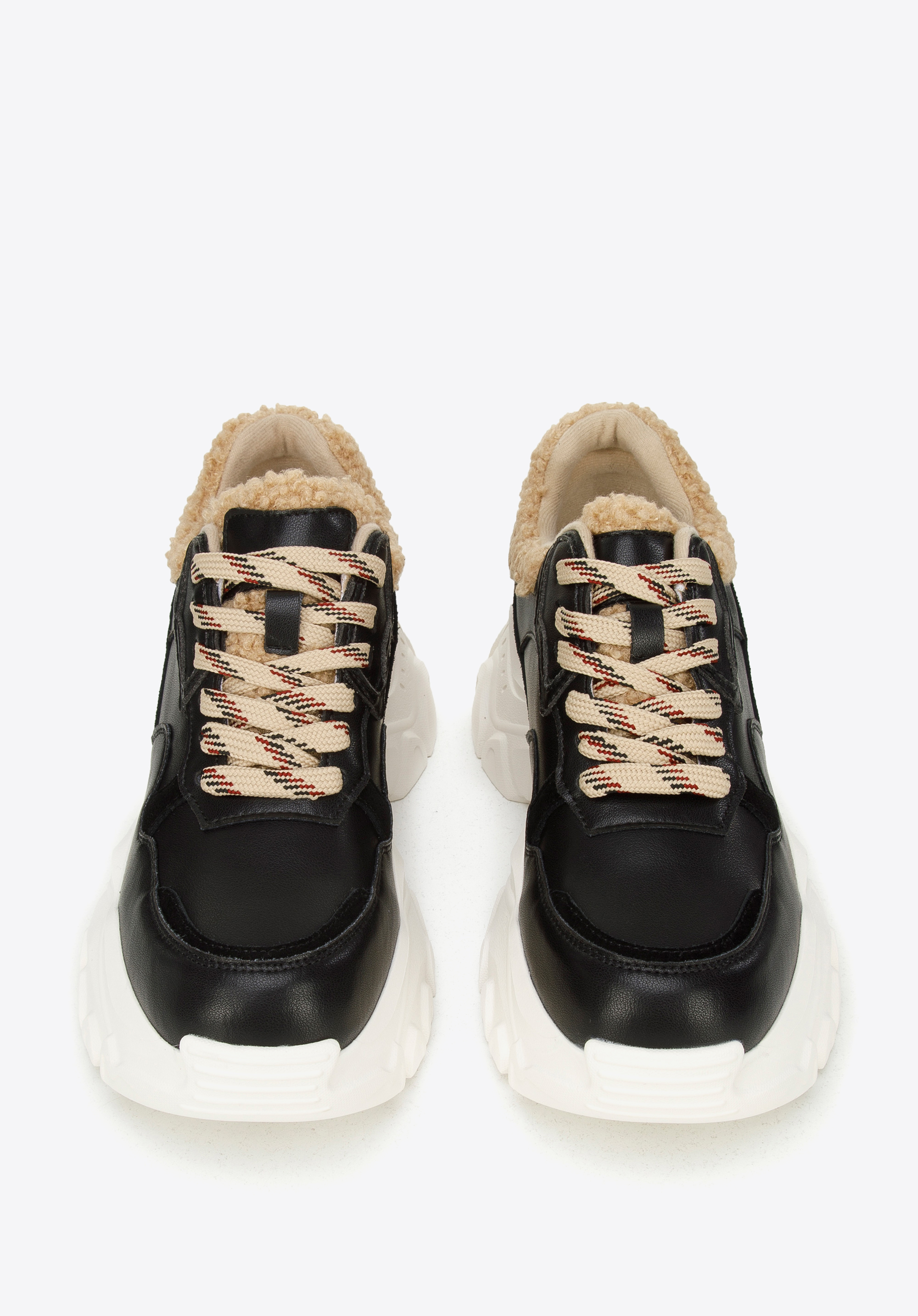 Damskie sneakersy ze sztucznym futrem